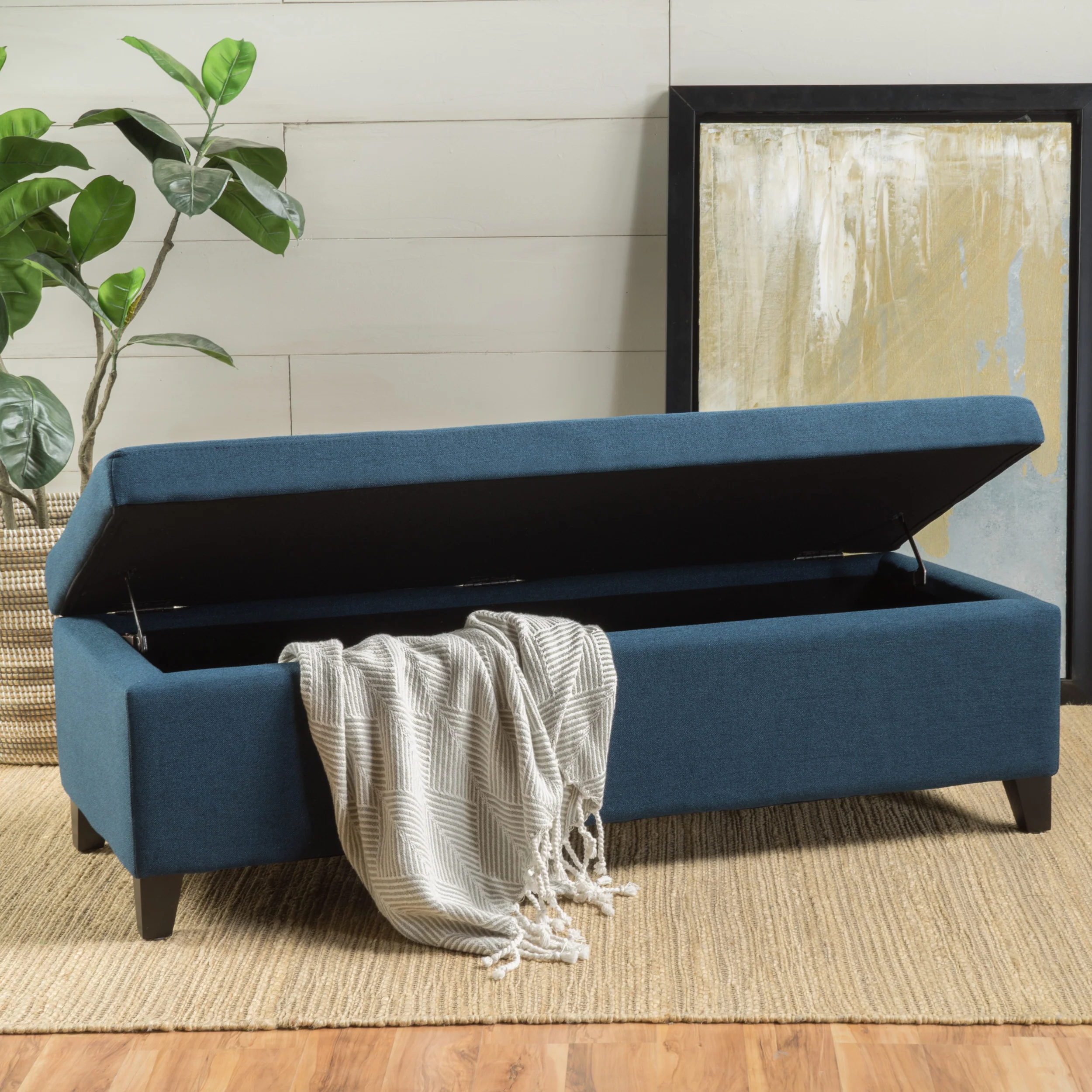 Annis Rectangle Fabric Storage Ottoman Bench - furnishings