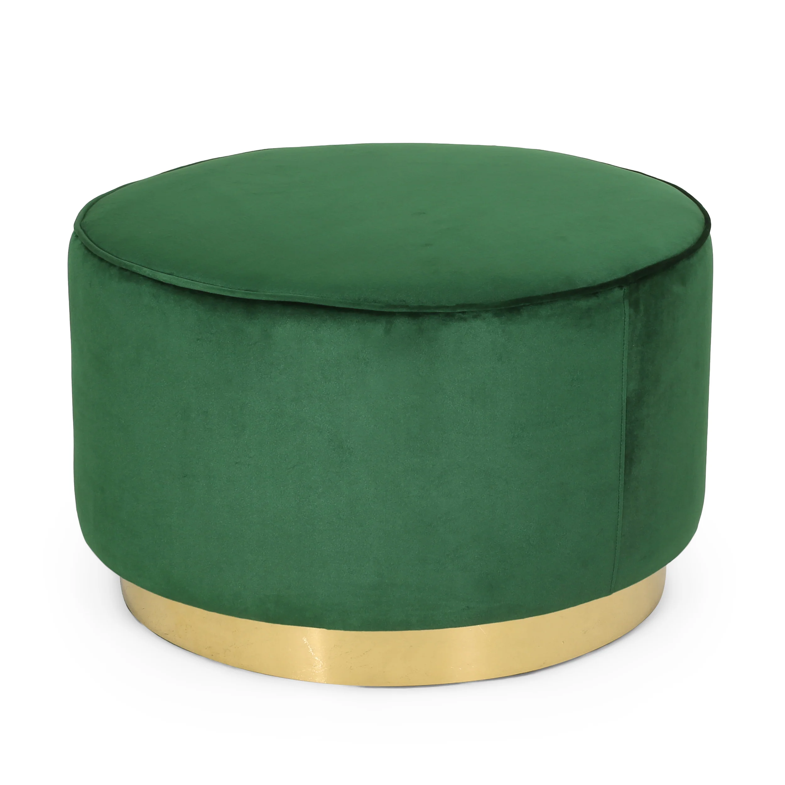 Kile Modern Glam Velvet Swivel Ottoman - furnishings