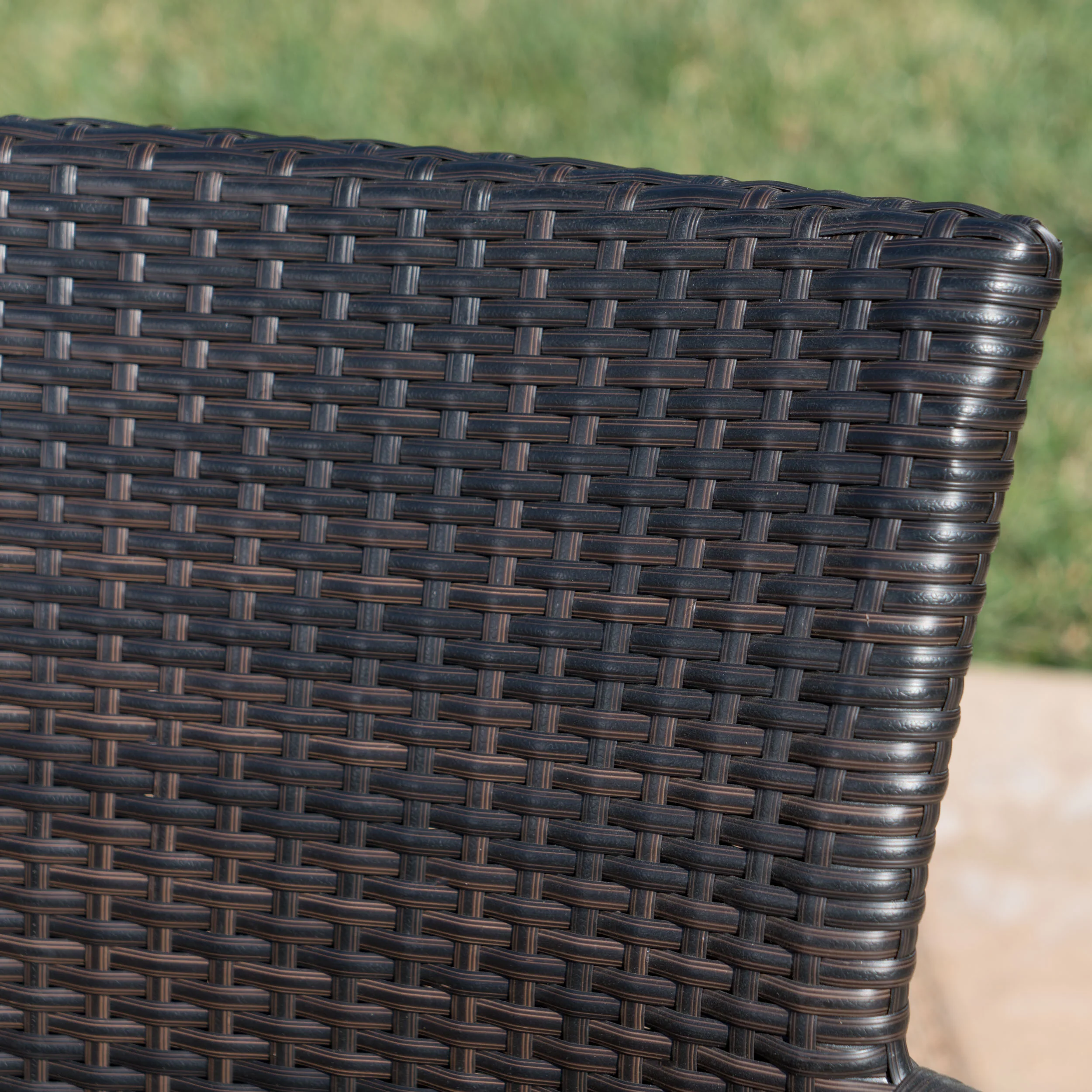 Zendaya Outdoor 6 Piece Wicker Dining Set with Light Weight Concrete Table and Bench - furnishings