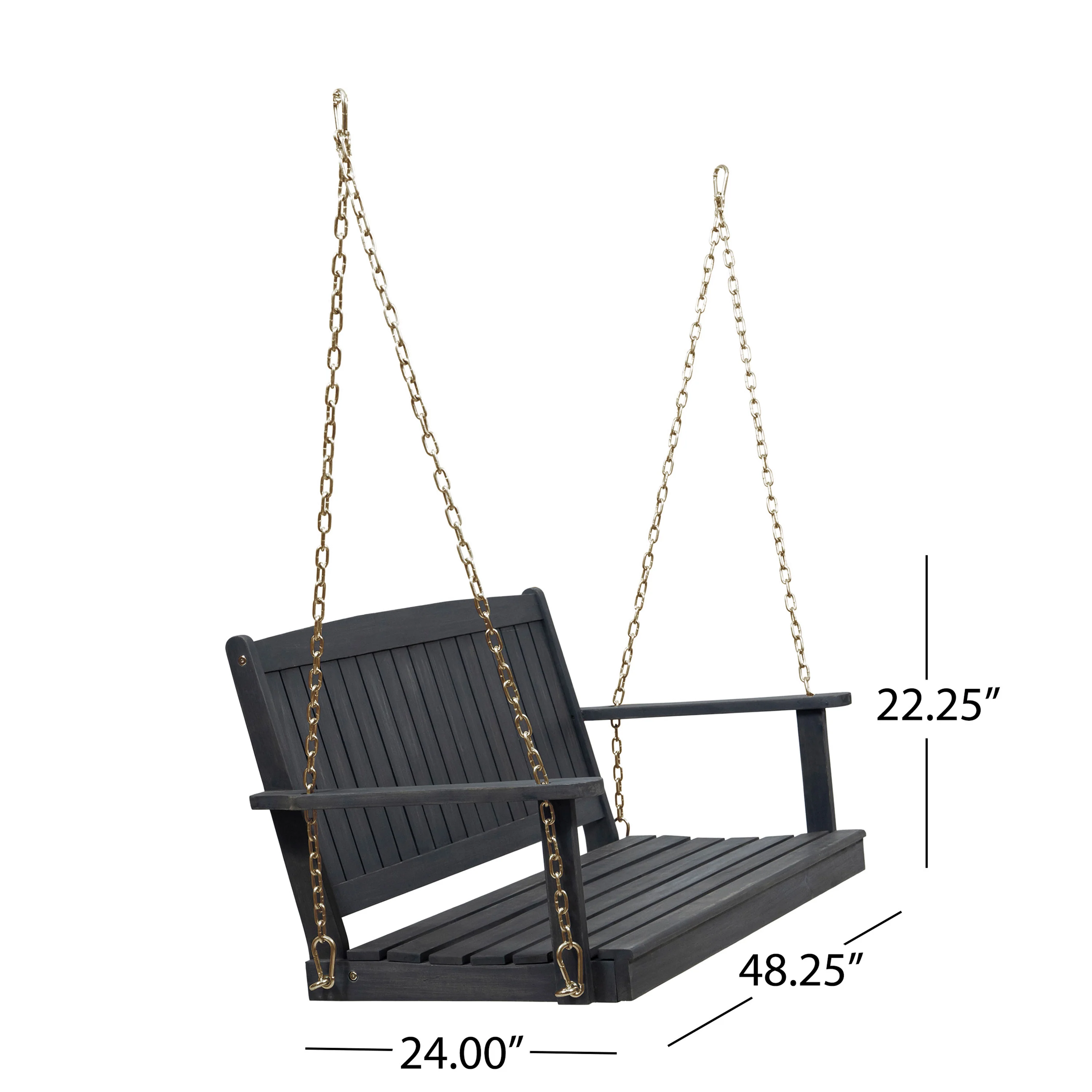 Lilith Outdoor Aacia Wood Porch Swing - furnishings