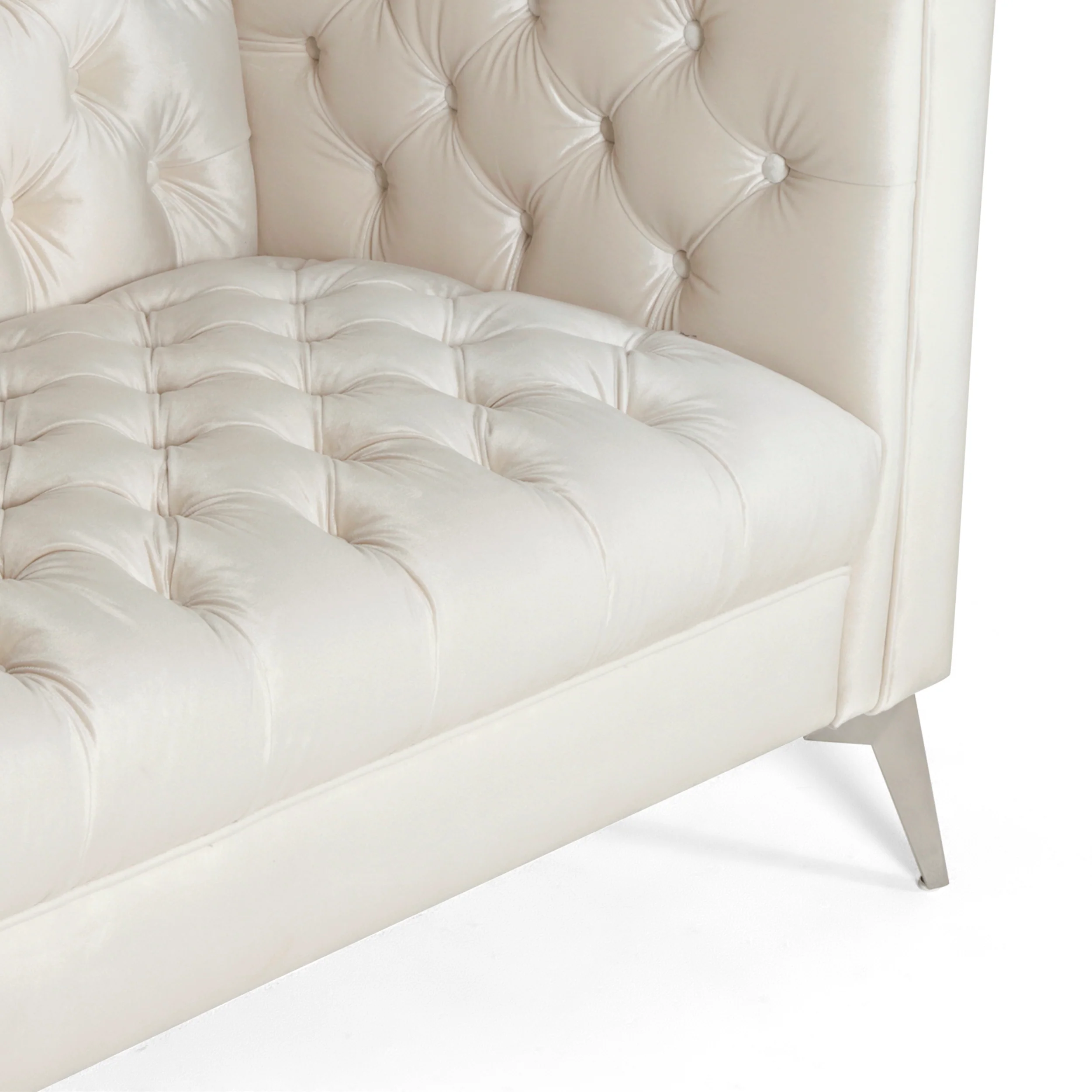 Harnoor Contemporary Tufted Velvet 3 Seater Sofa - furnishings