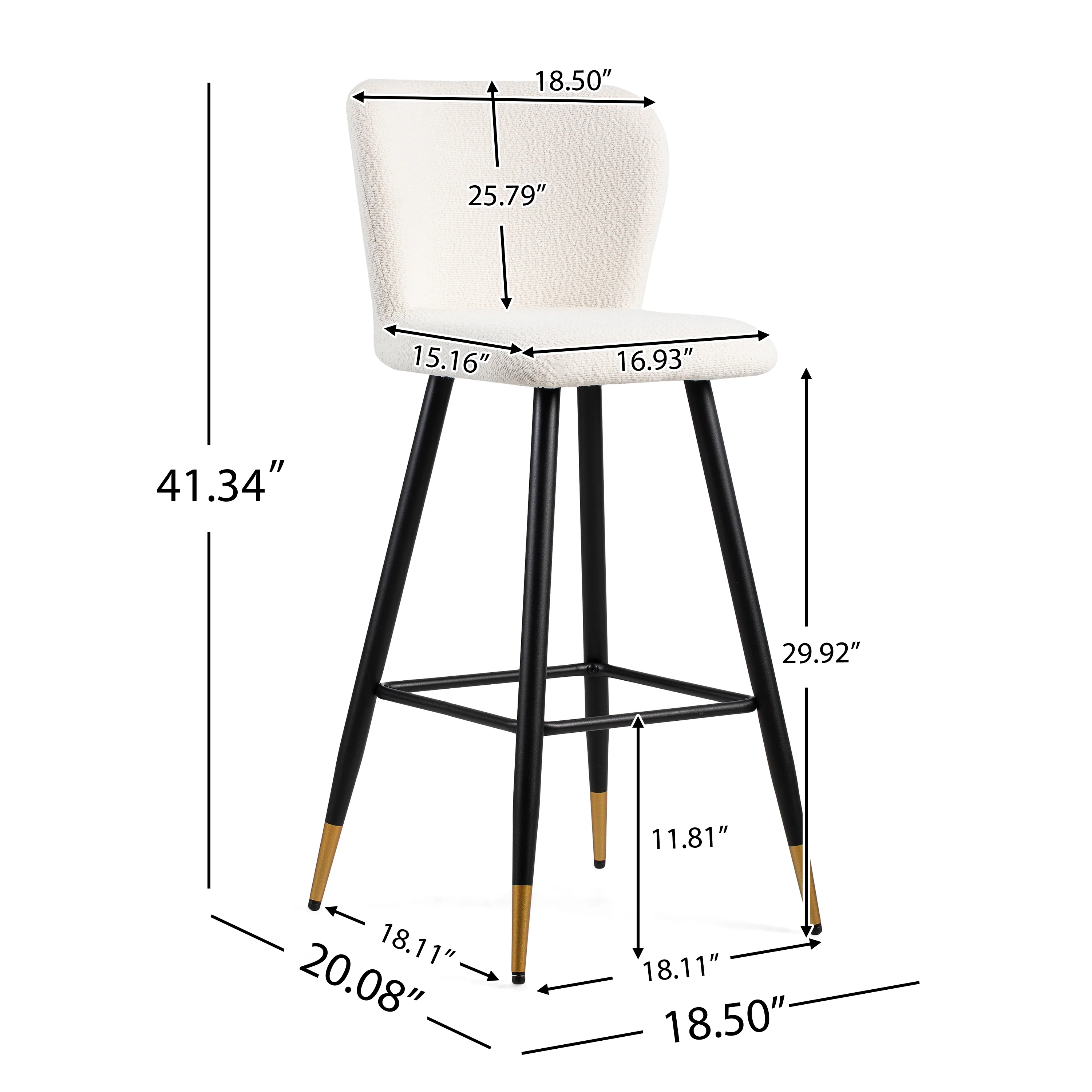 Orion Upholstered Bar Stools with Footrest - furnishings
