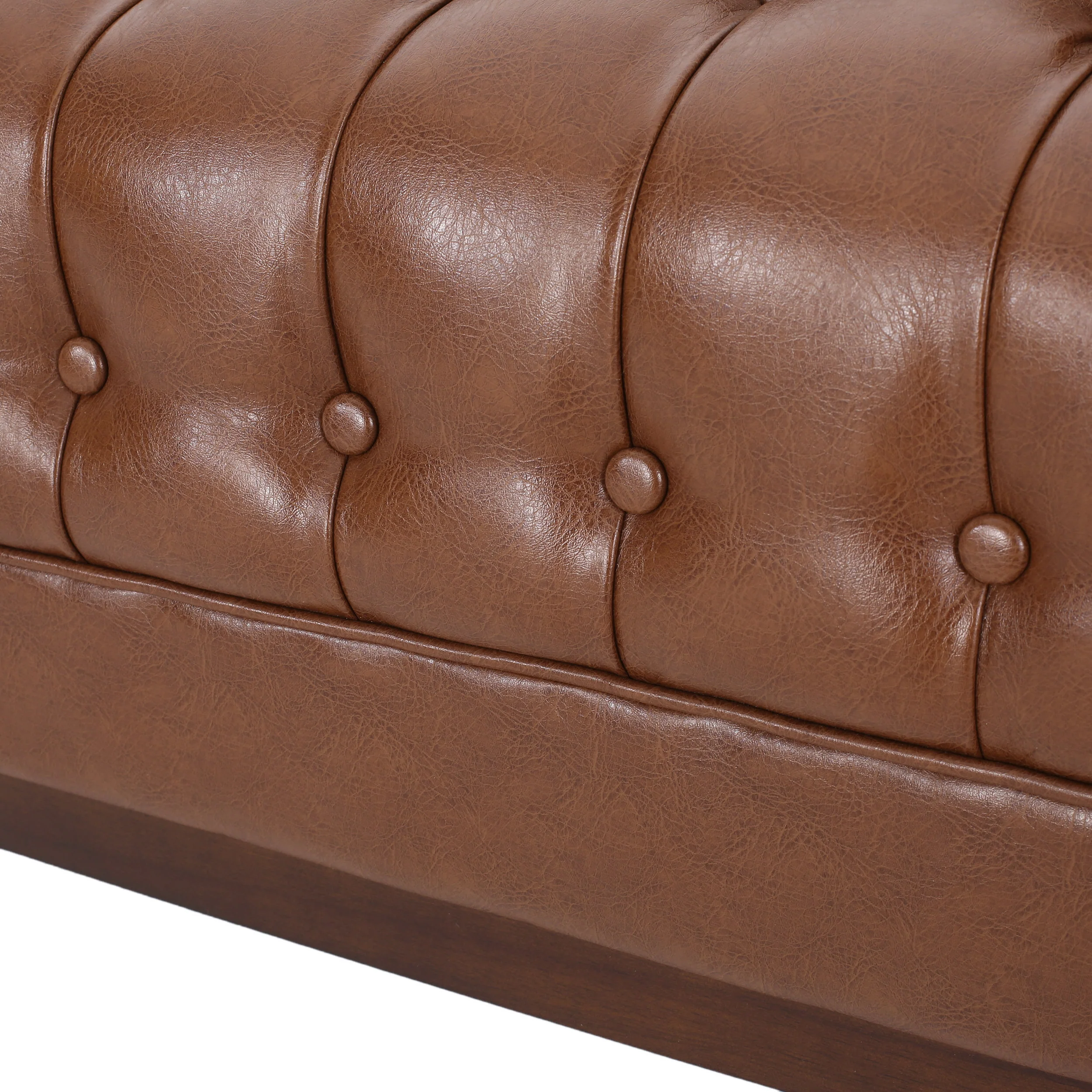 Elias Contemporary Faux Leather Tufted 3 Seater Sofa - furnishings