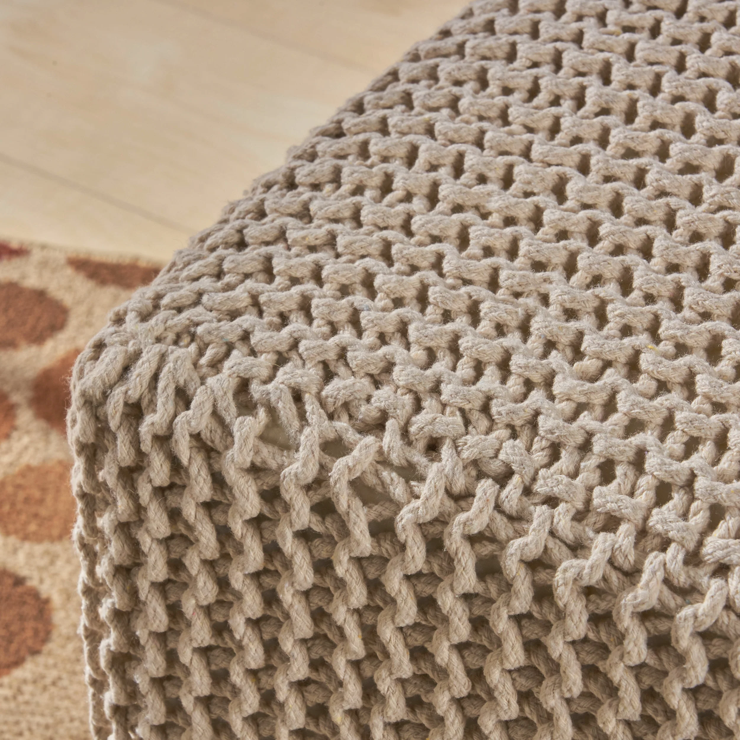 Scott Knitted Foot Stool - furnishings