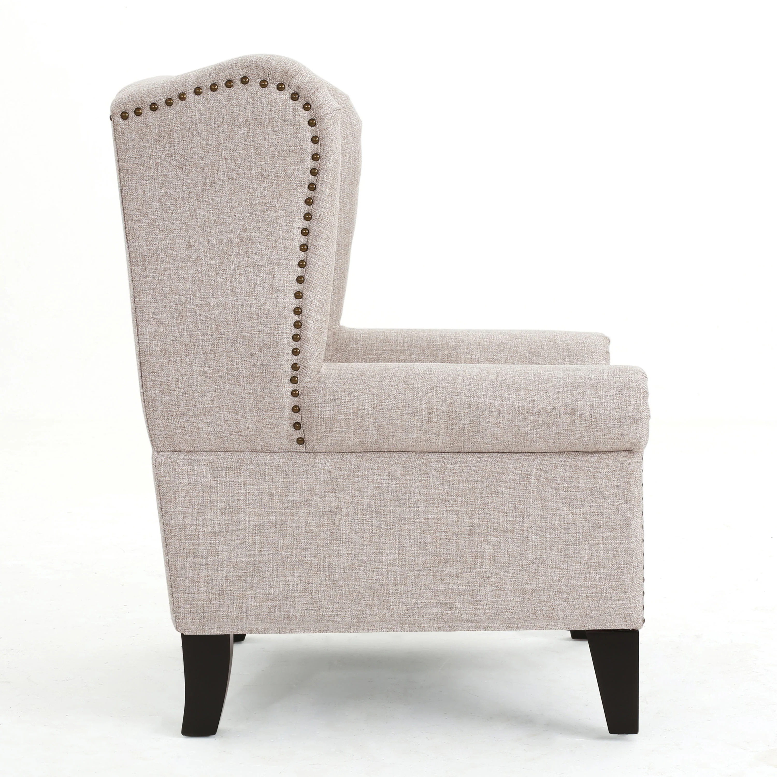 Lainie Traditional Tufted Winged Fabric Accent Chair - furnishings
