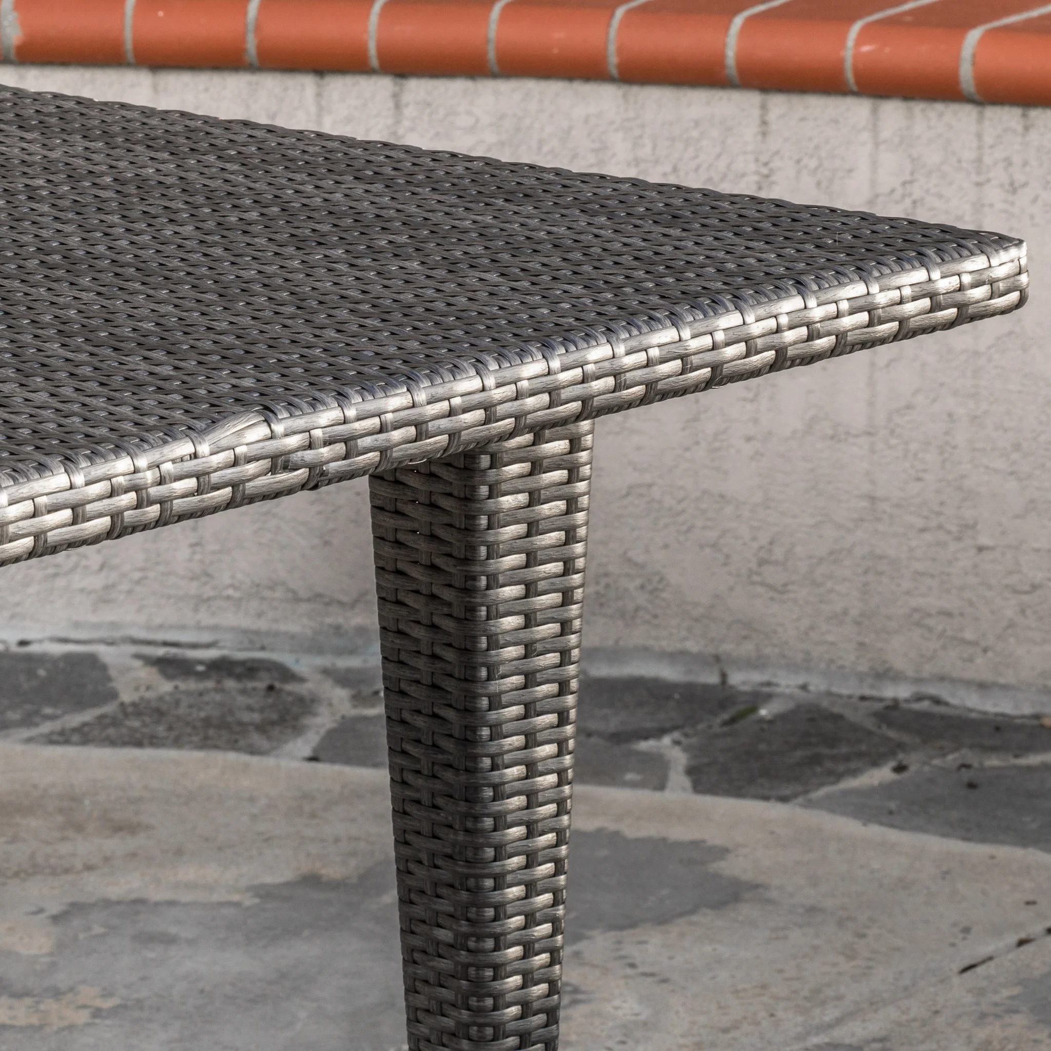 Antonio Outdoor 7-piece Grey Wicker Dining Set - furnishings