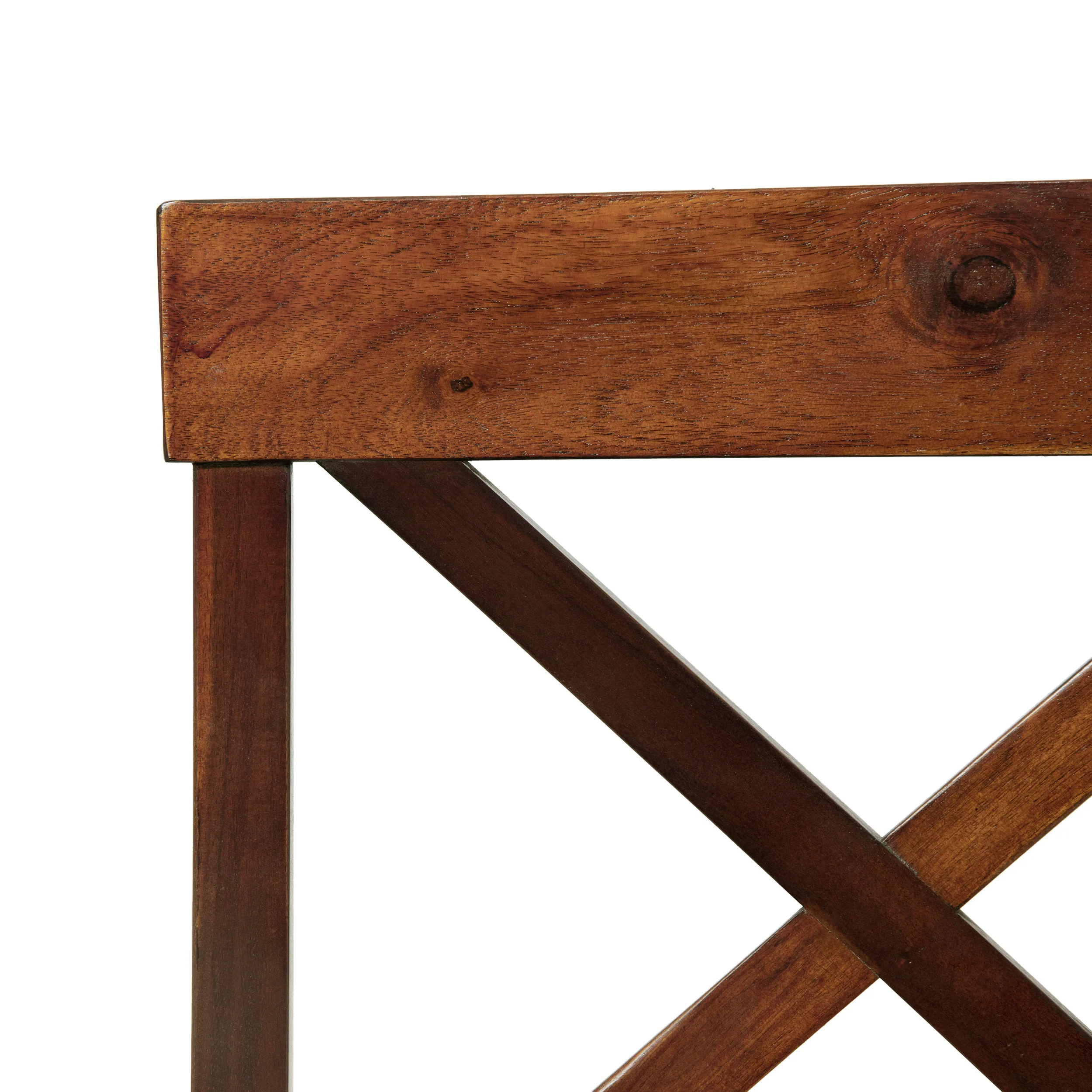 Rumbrook Farmhouse Acacia Wood and Iron 7 Piece Dining Set, Natural, Rustic Metal, and Rich Mahogany - furnishings
