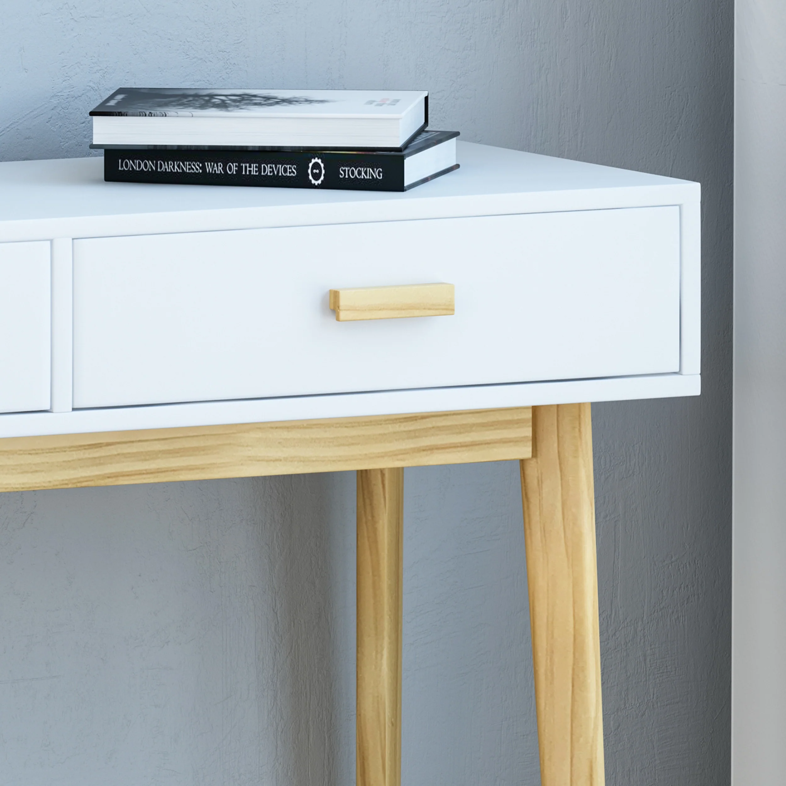 Eila Mid-Century Modern 2 Drawer Console Table - furnishings