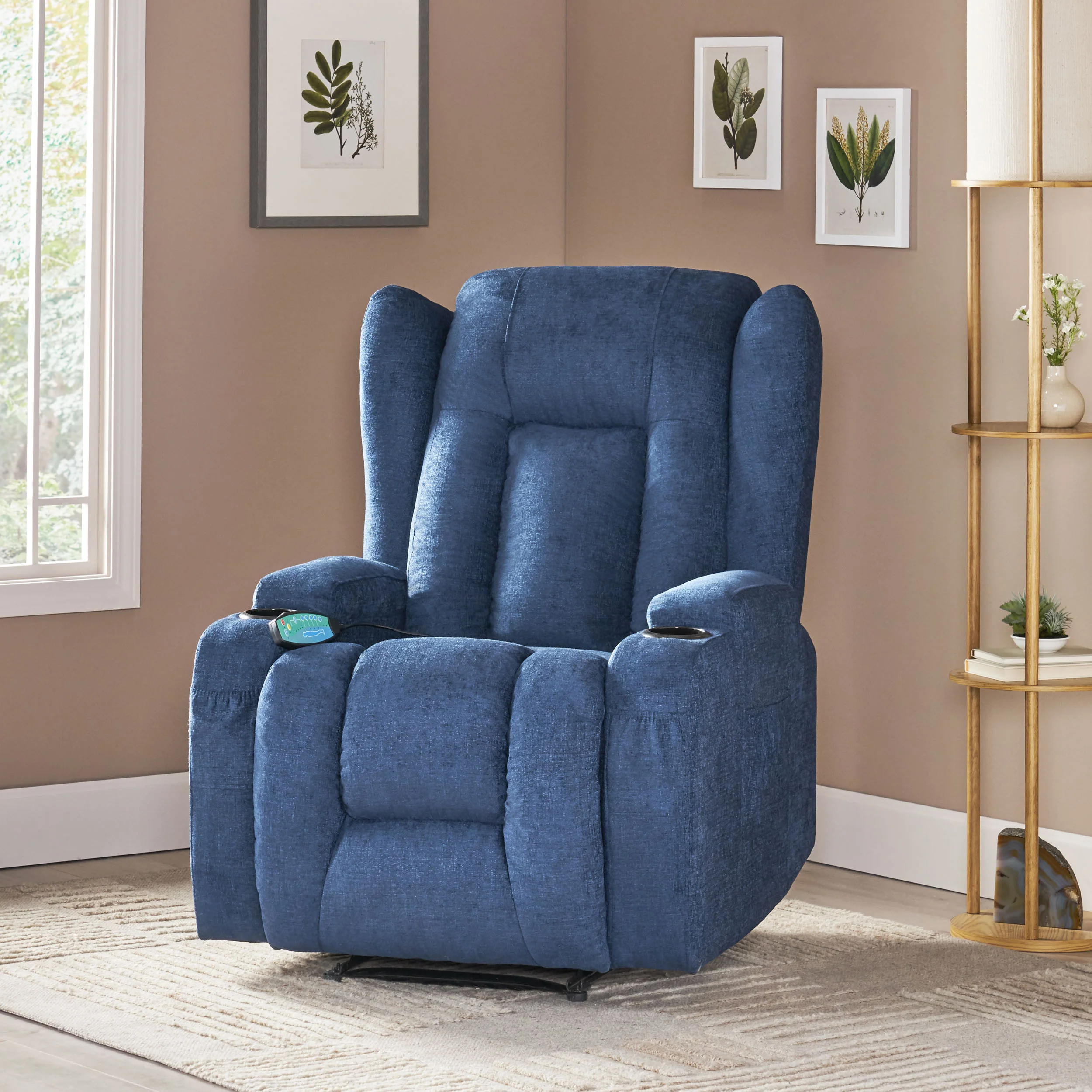 Ellerslie Contemporary Pillow Tufted Massage Recliner - furnishings