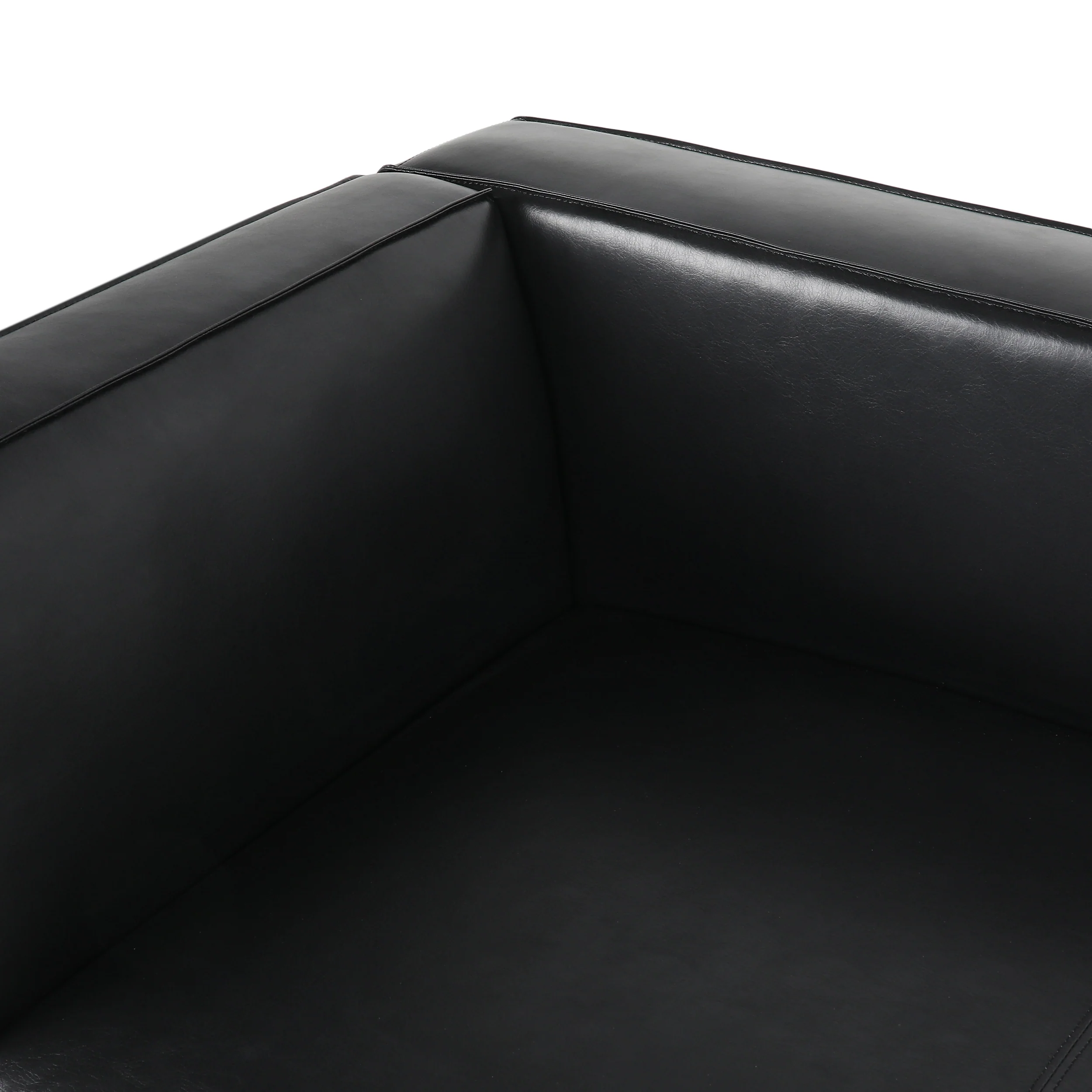Minkler Contemporary Faux Leather 3 Seater Sofa with Chaise Lounge - furnishings