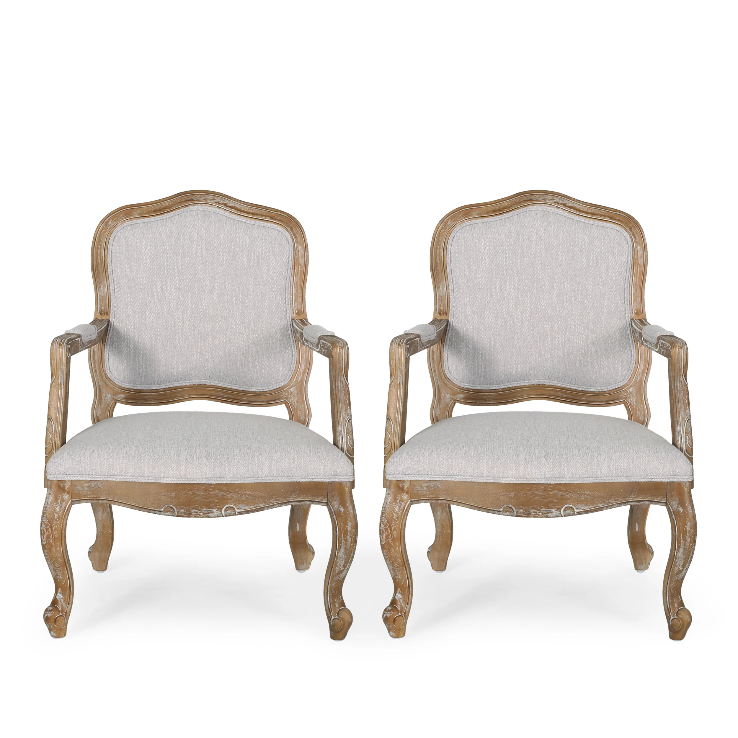 Stene French Country Wood Upholstered Dining Armchair - furnishings