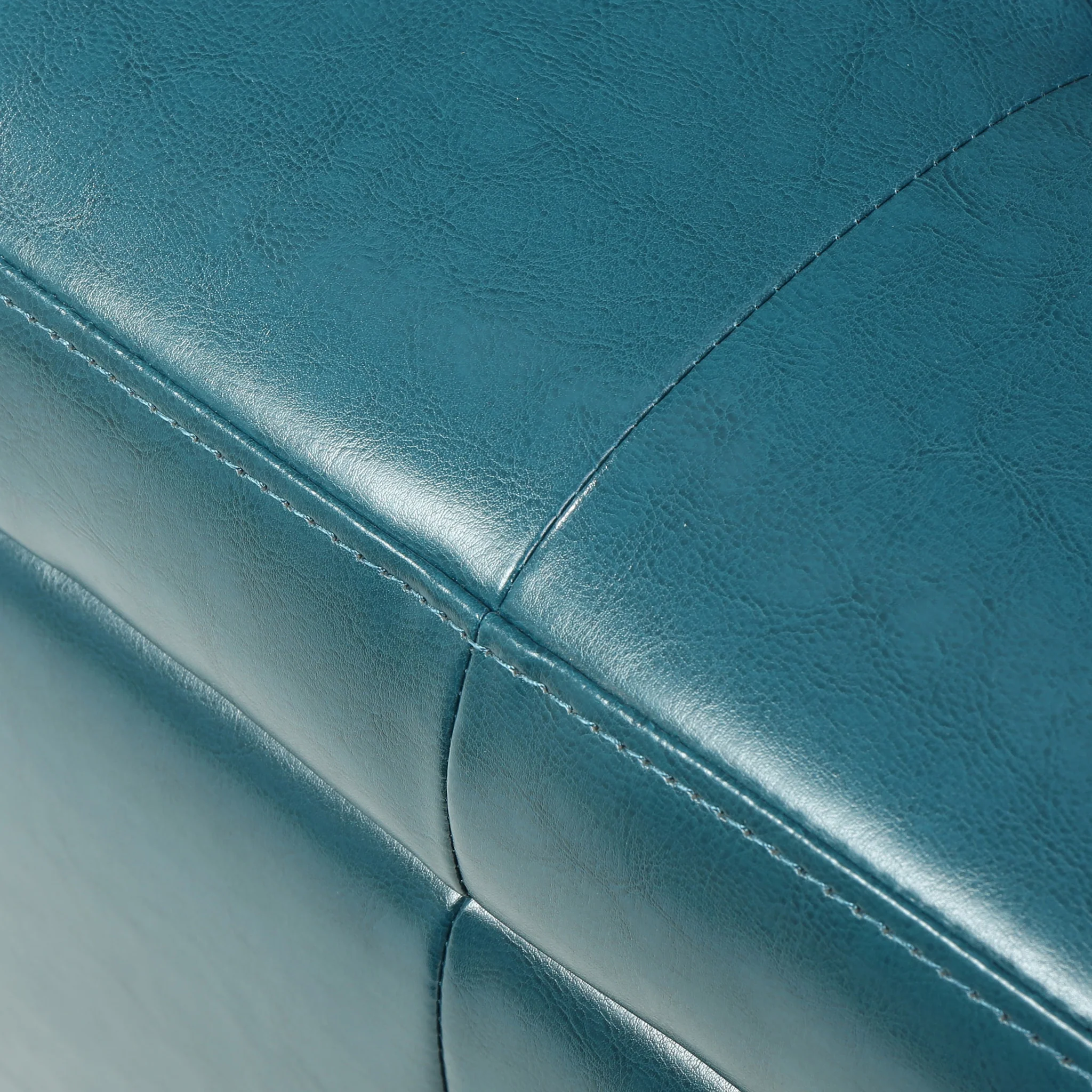 Robin Teal Leather Storage Ottoman Bench - furnishings