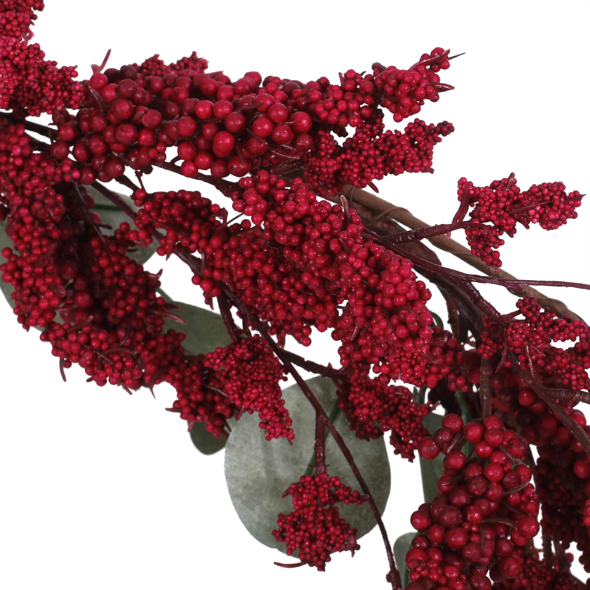 Sedlari 5-foot Eucalyptus Artificial Garland with Berries, Green and Red - furnishings