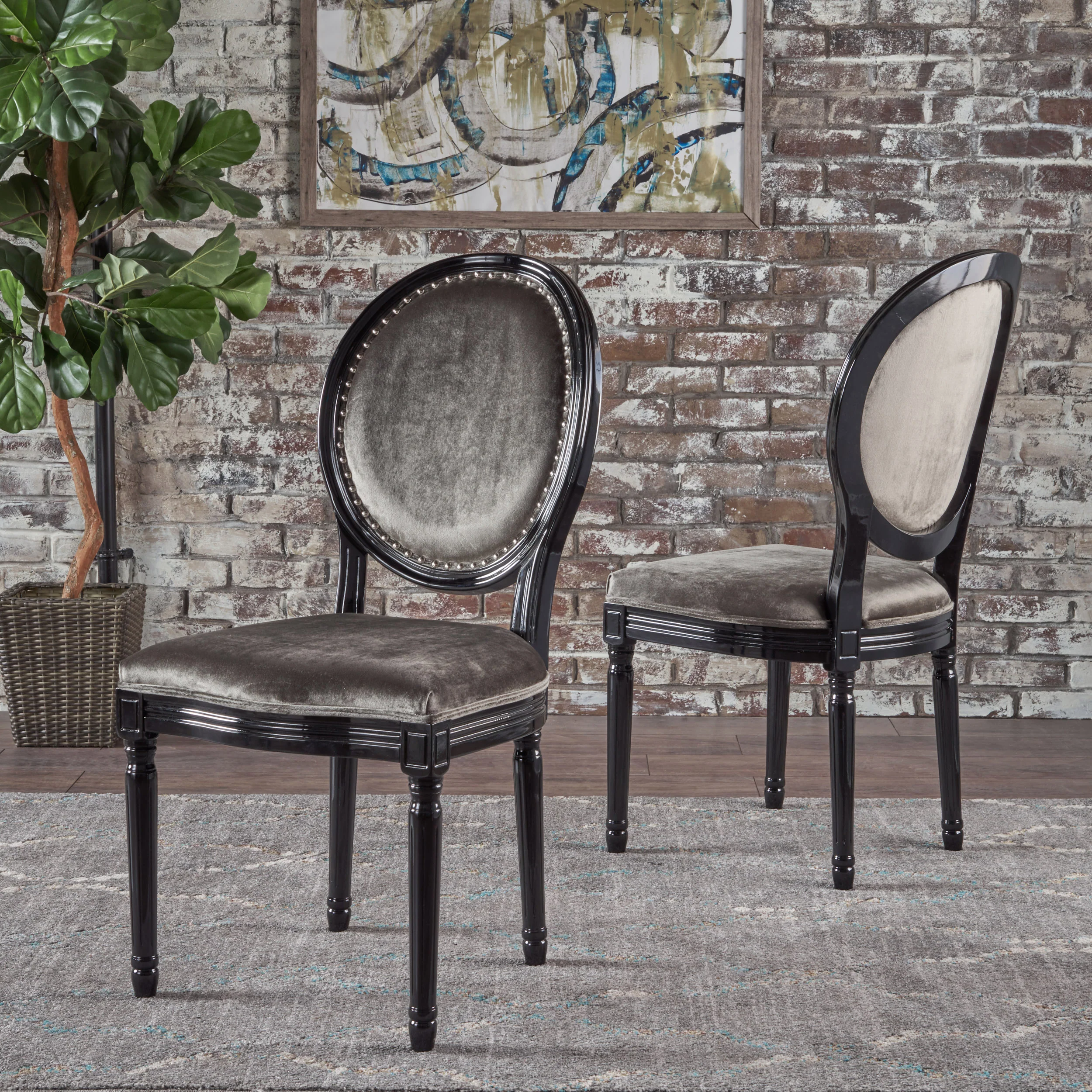 Landon Traditional New Velvet Dining Chairs (Set of 2) - furnishings