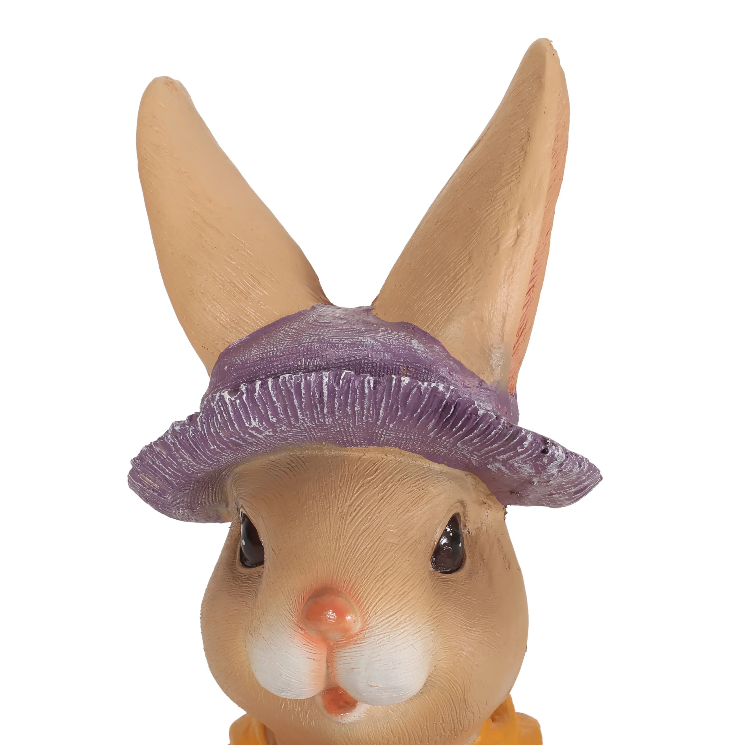Raglan Rafter Outdoor Rabbit Garden Statue, Brown and Orange - furnishings