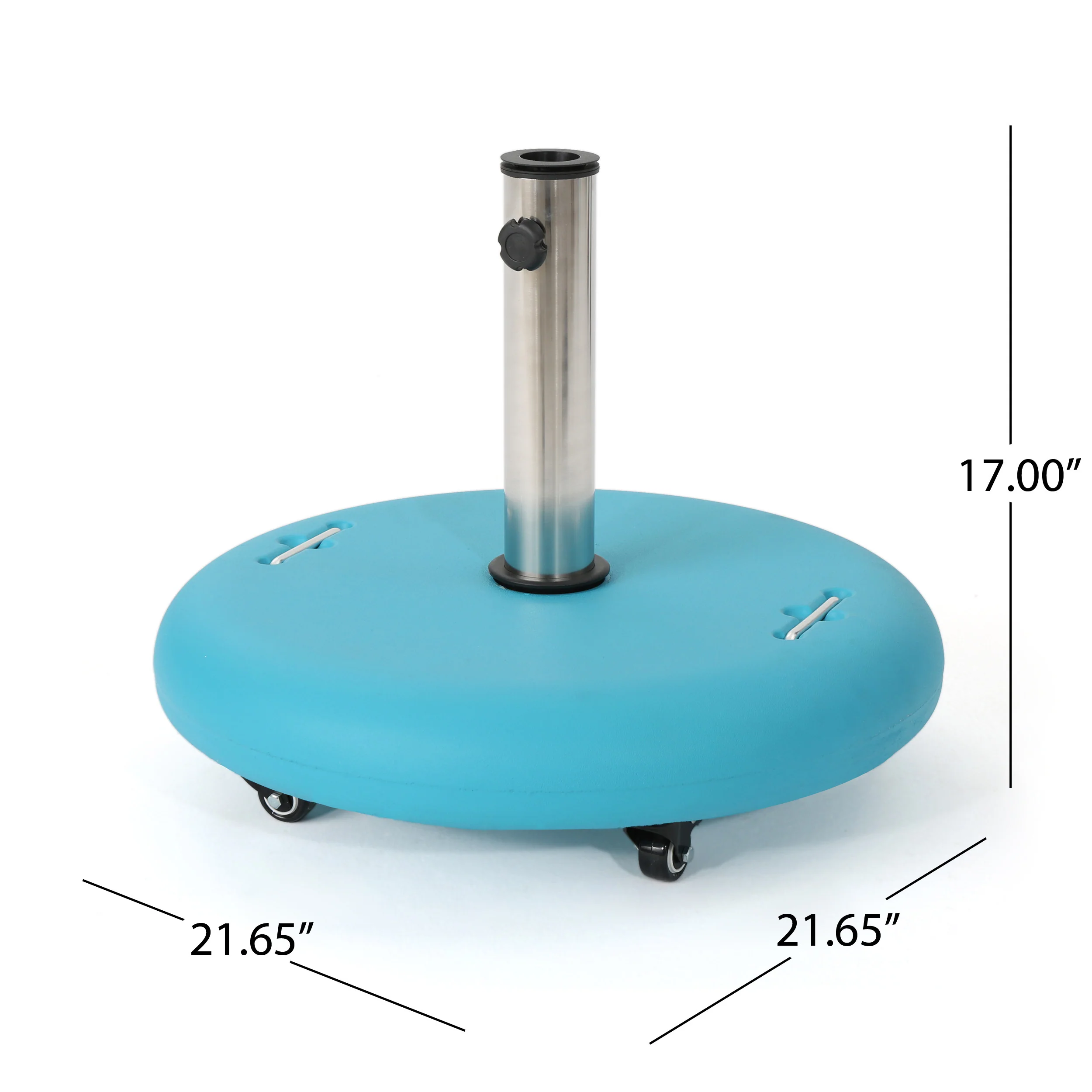 Louise Outdoor Concrete Circular 80lb Umbrella Base with Steel Umbrella Holder - furnishings