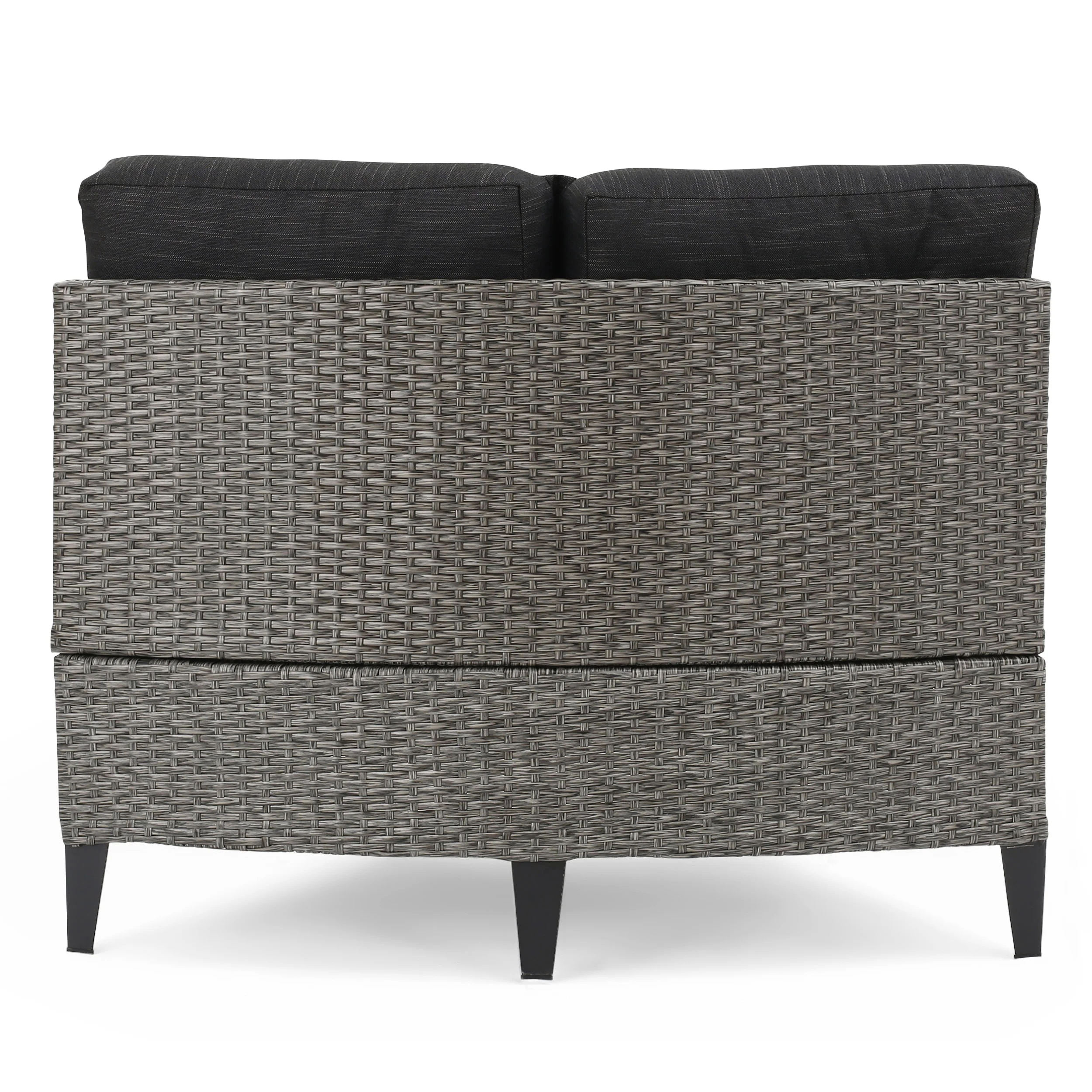 Breann Outdoor Round 8 Seater Wicker Sectional Set with Fire Pit and Tank Holder - furnishings
