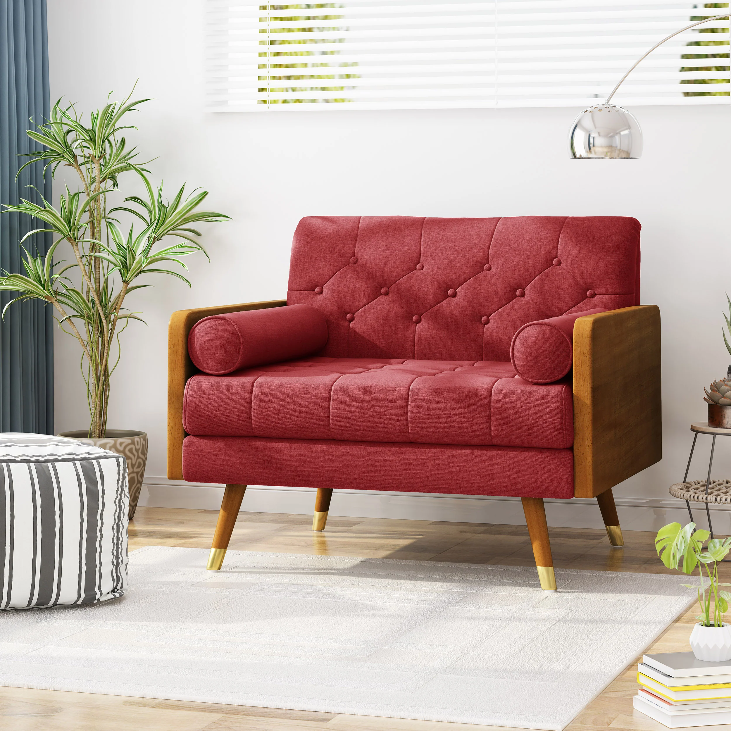 Greta Mid Century Modern Fabric Club Chair - furnishings