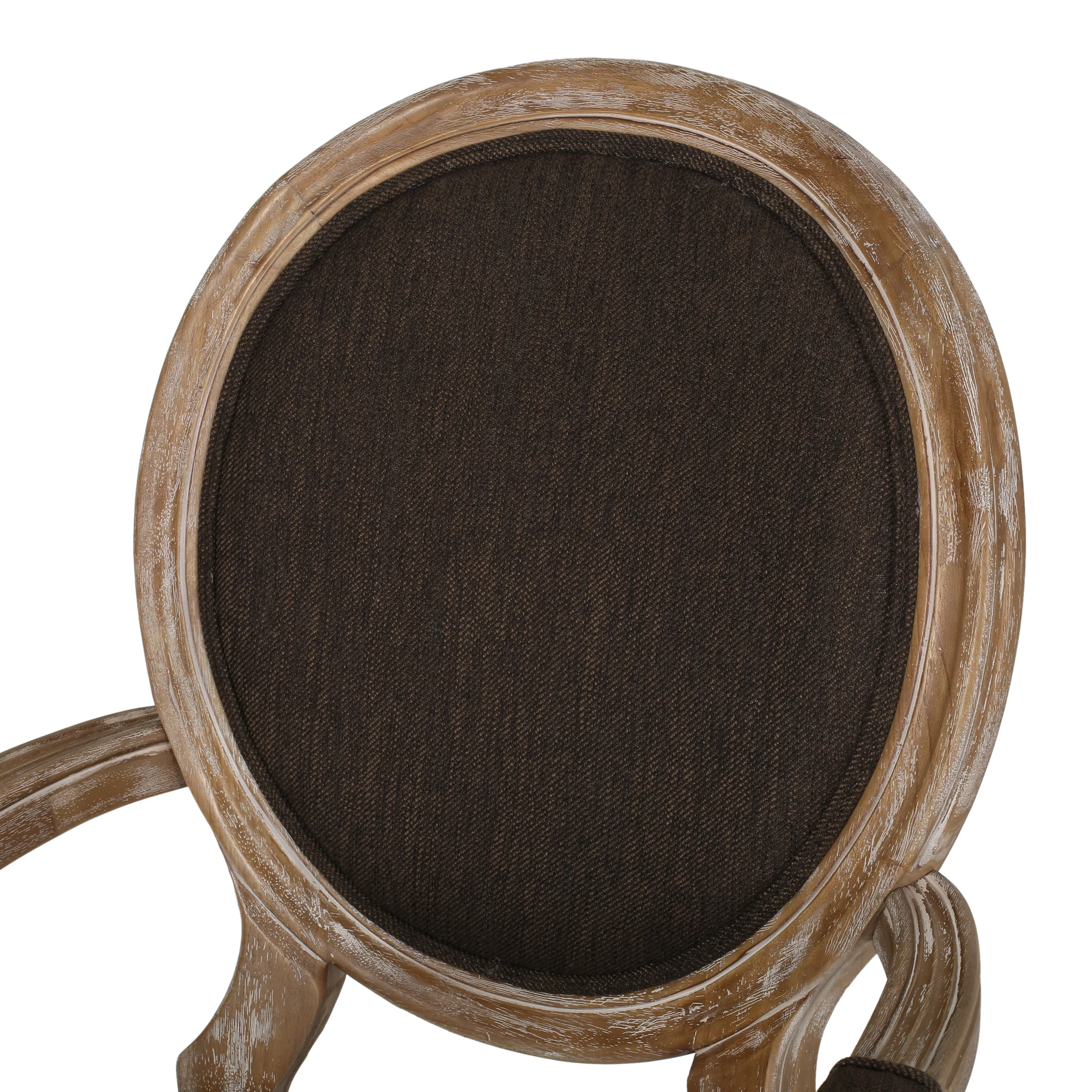 Bryan French Country Fabric Upholstered Wood 5 Piece Circular Dining Set - furnishings