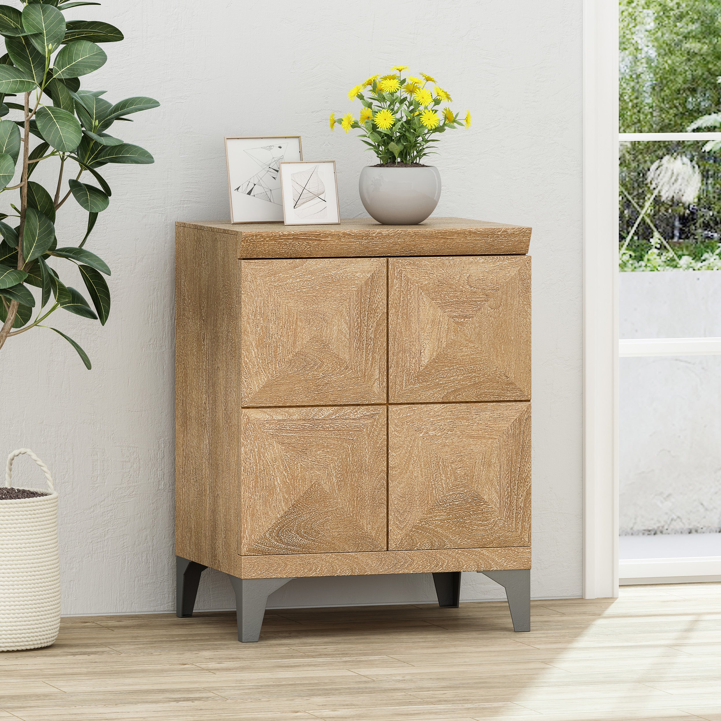 Daksh Handcrafted Boho Mango Wood Cabinet - furnishings