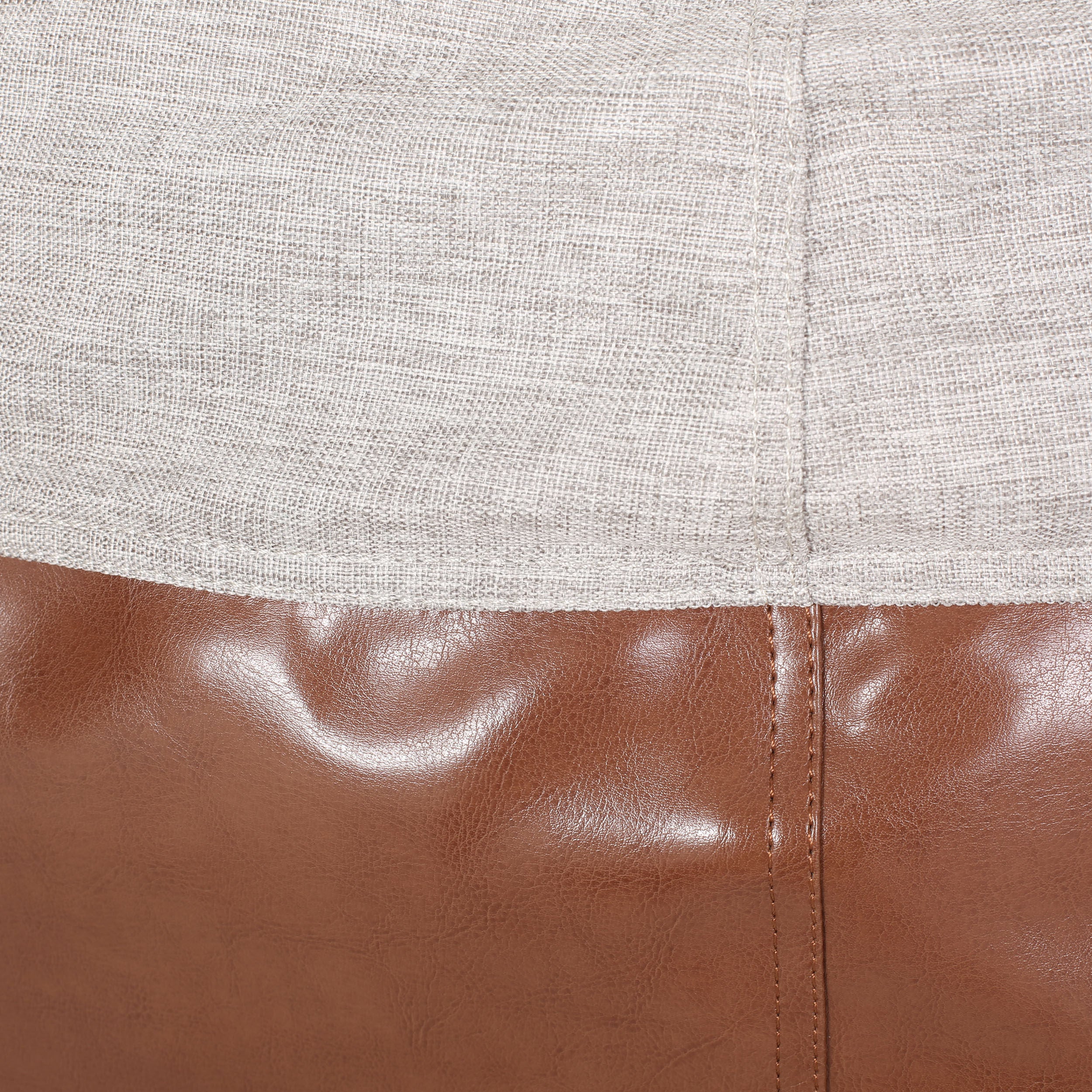 Meagher Modern 5 Foot Two Toned Fabric and Faux Leather Bean Bag - furnishings