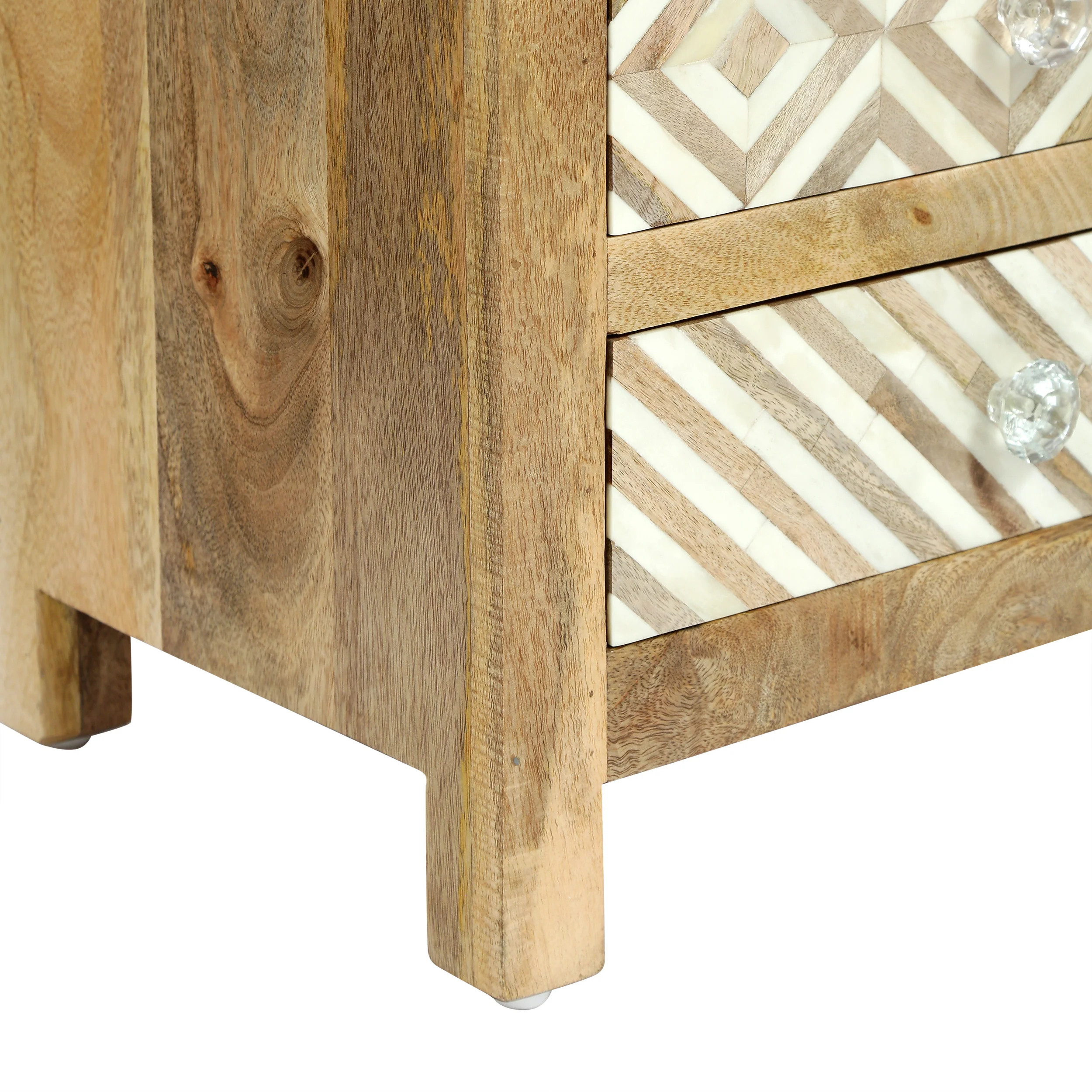 Nahanni Handcrafted Boho 4 Drawer Mango Wood Nightstand - furnishings