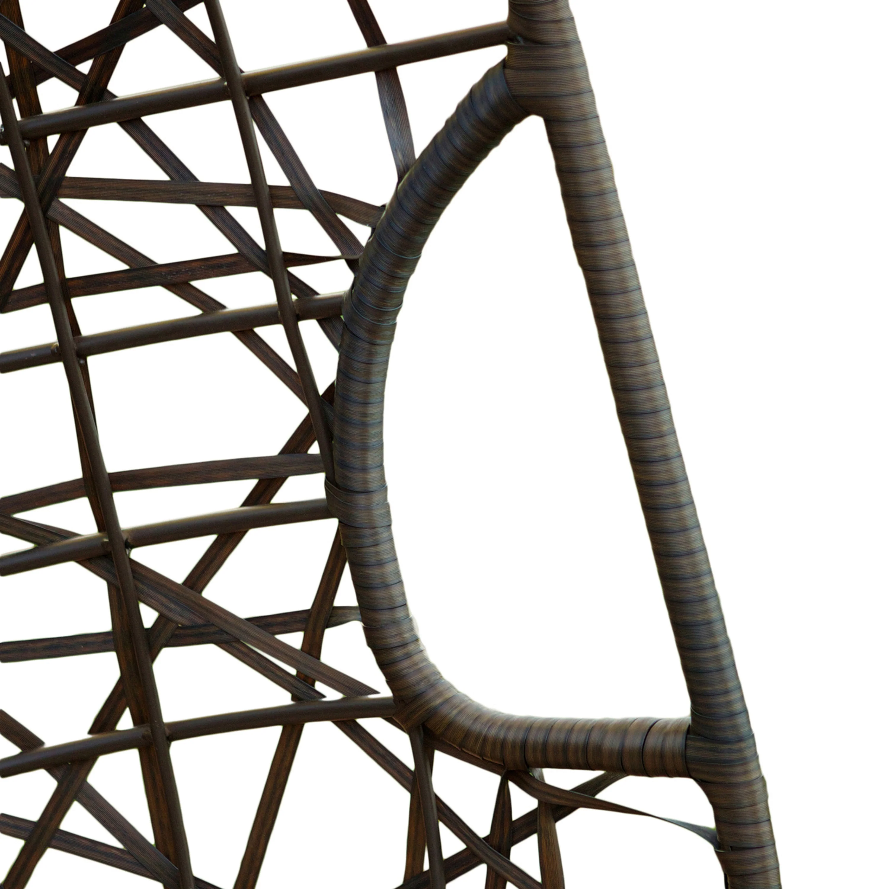 Guerneville Outdoor Brown Wicker Hanging Teardrop / Egg Chair - furnishings