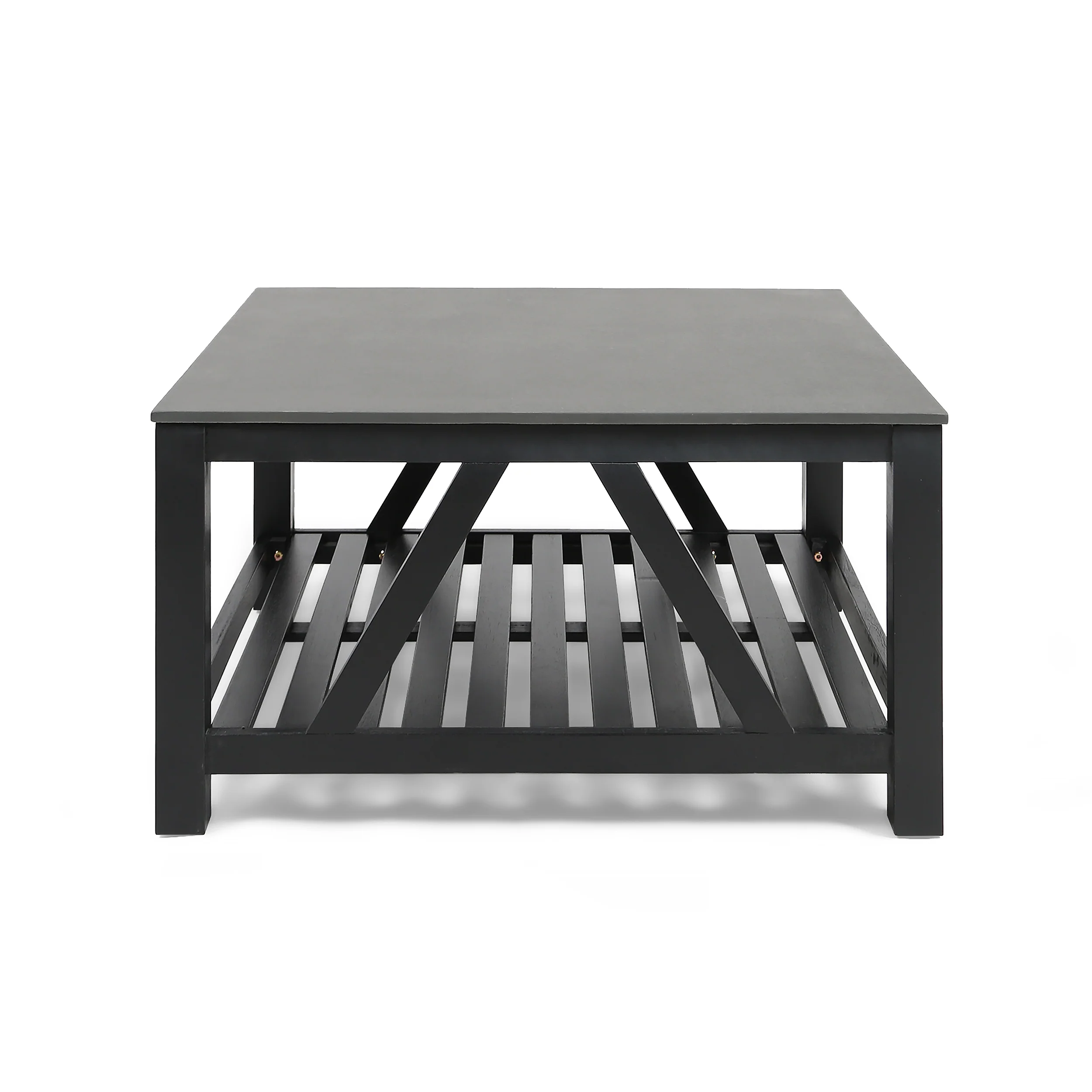 Patel Farmhouse Coffee Table With Faux Stone Top - furnishings