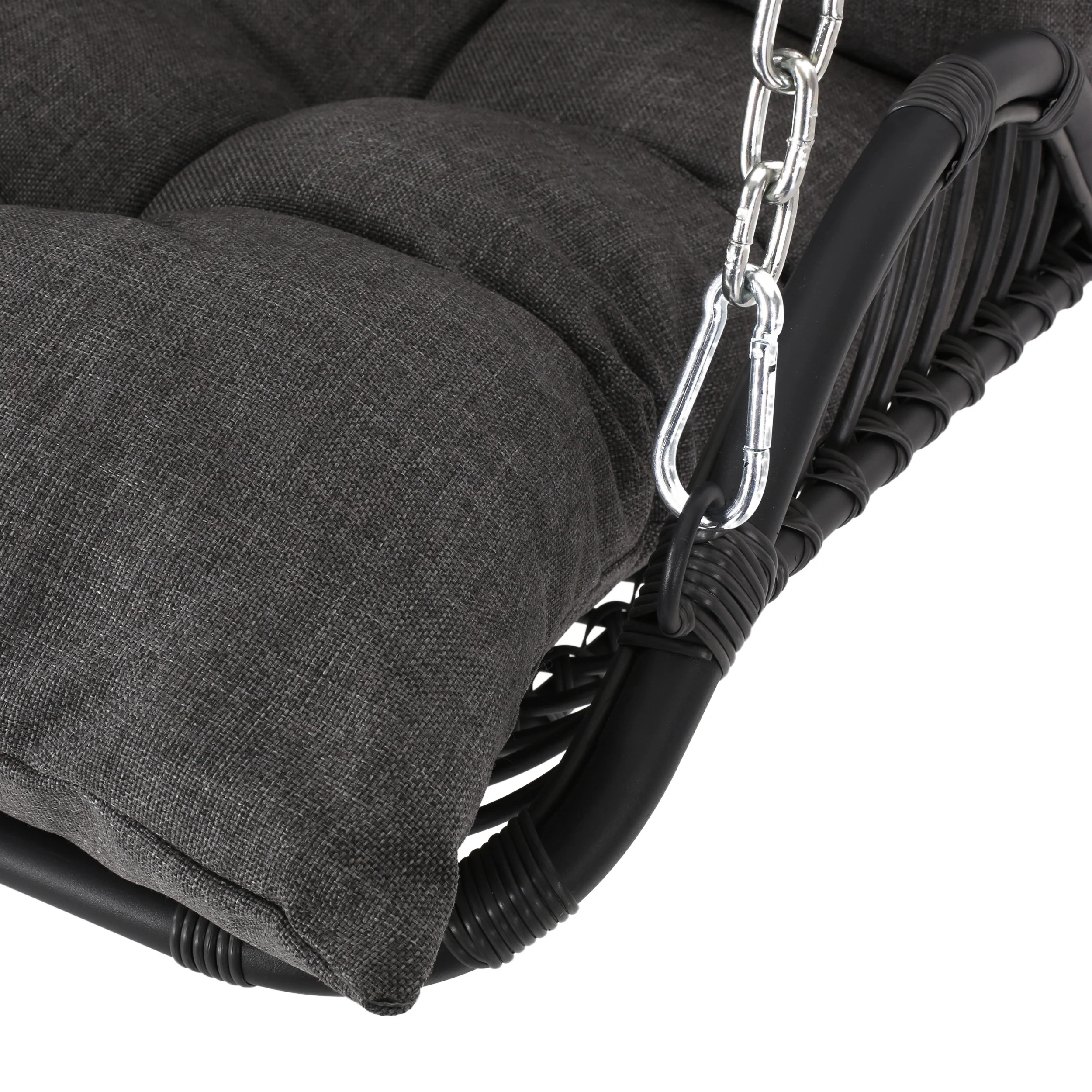 Matthew Outdoor Wicker Porch Swing with Cushions - furnishings
