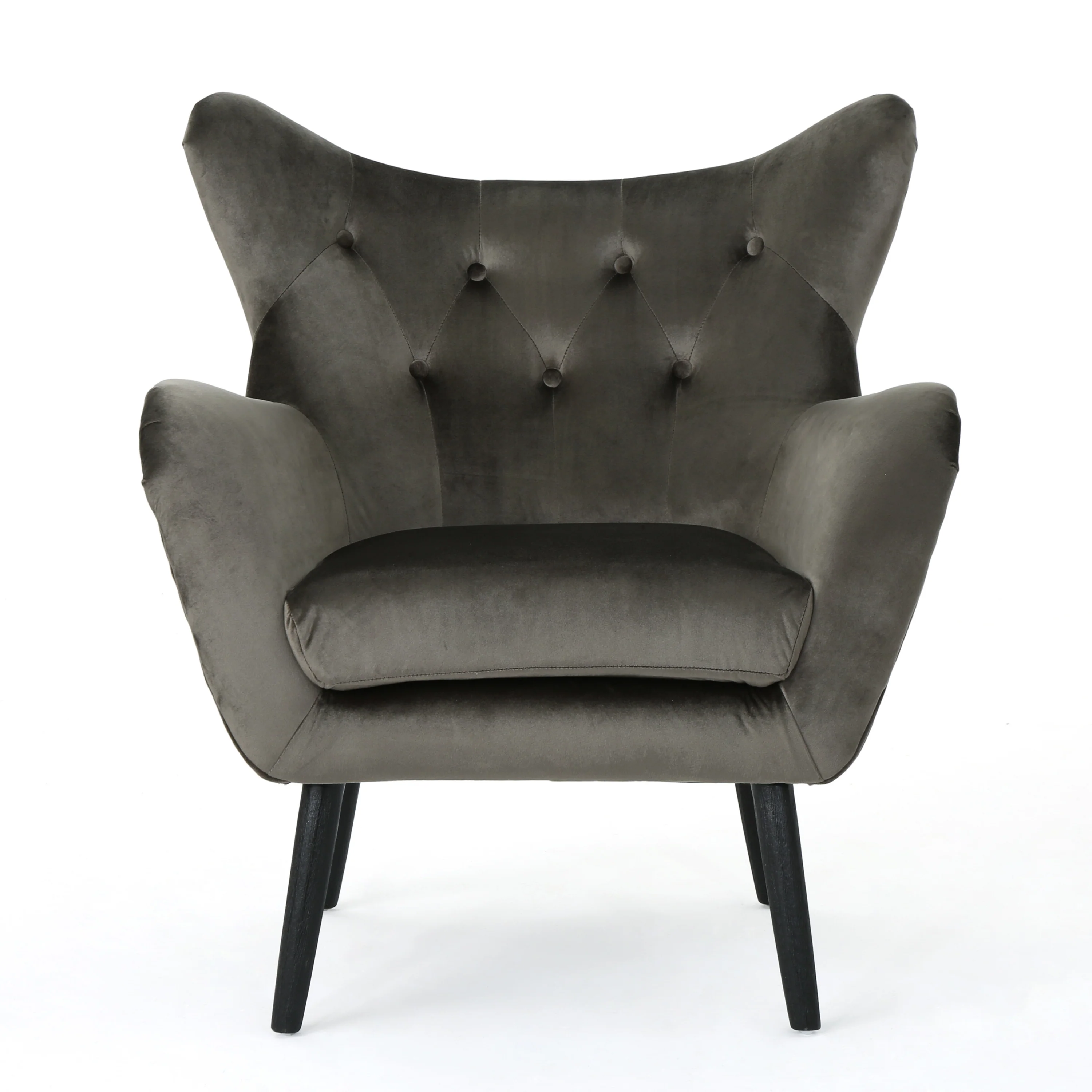 Mae Velvet Tufted Wingback Armchair - furnishings
