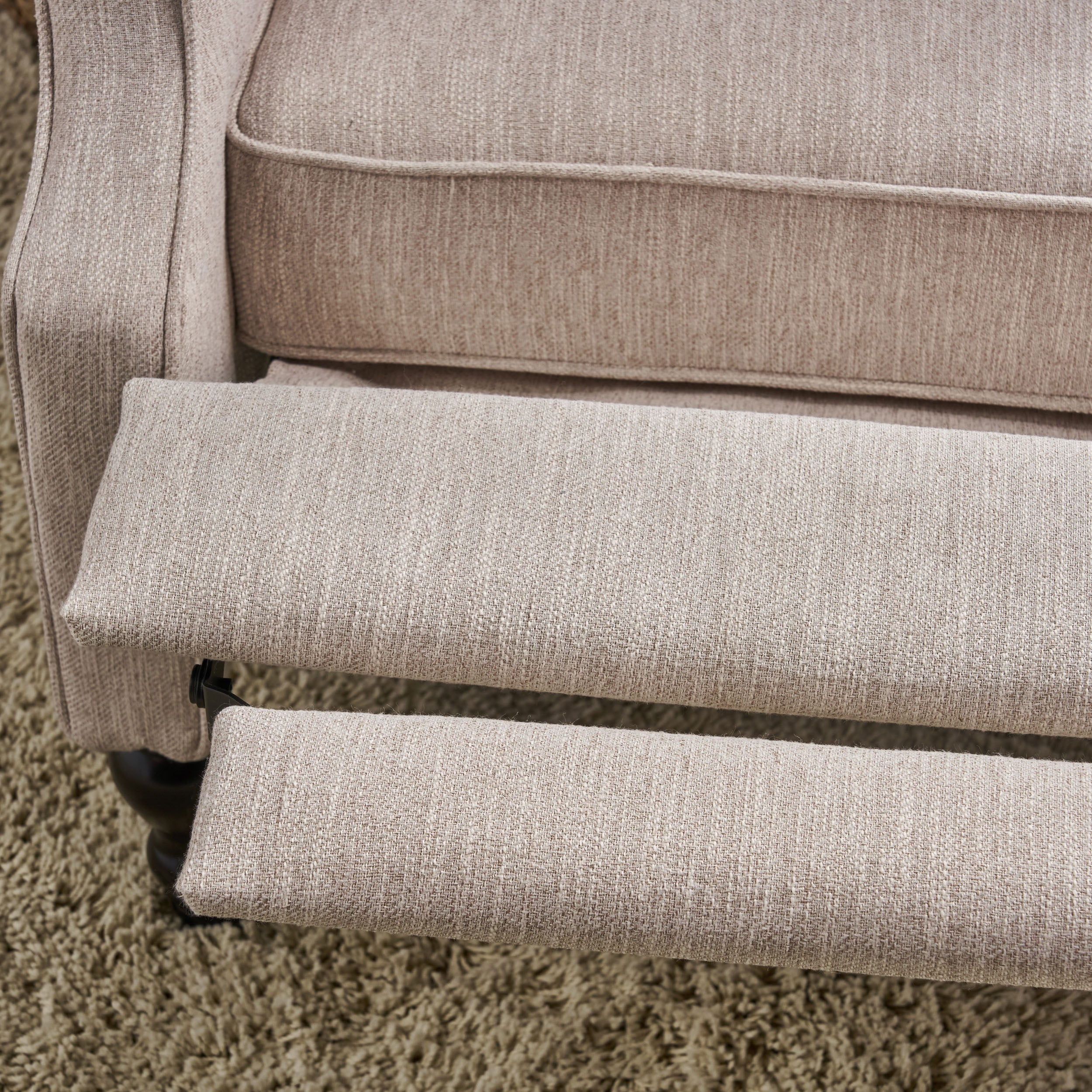 Salome Oversized Tufted Wingback Fabric Push Back Recliner - furnishings