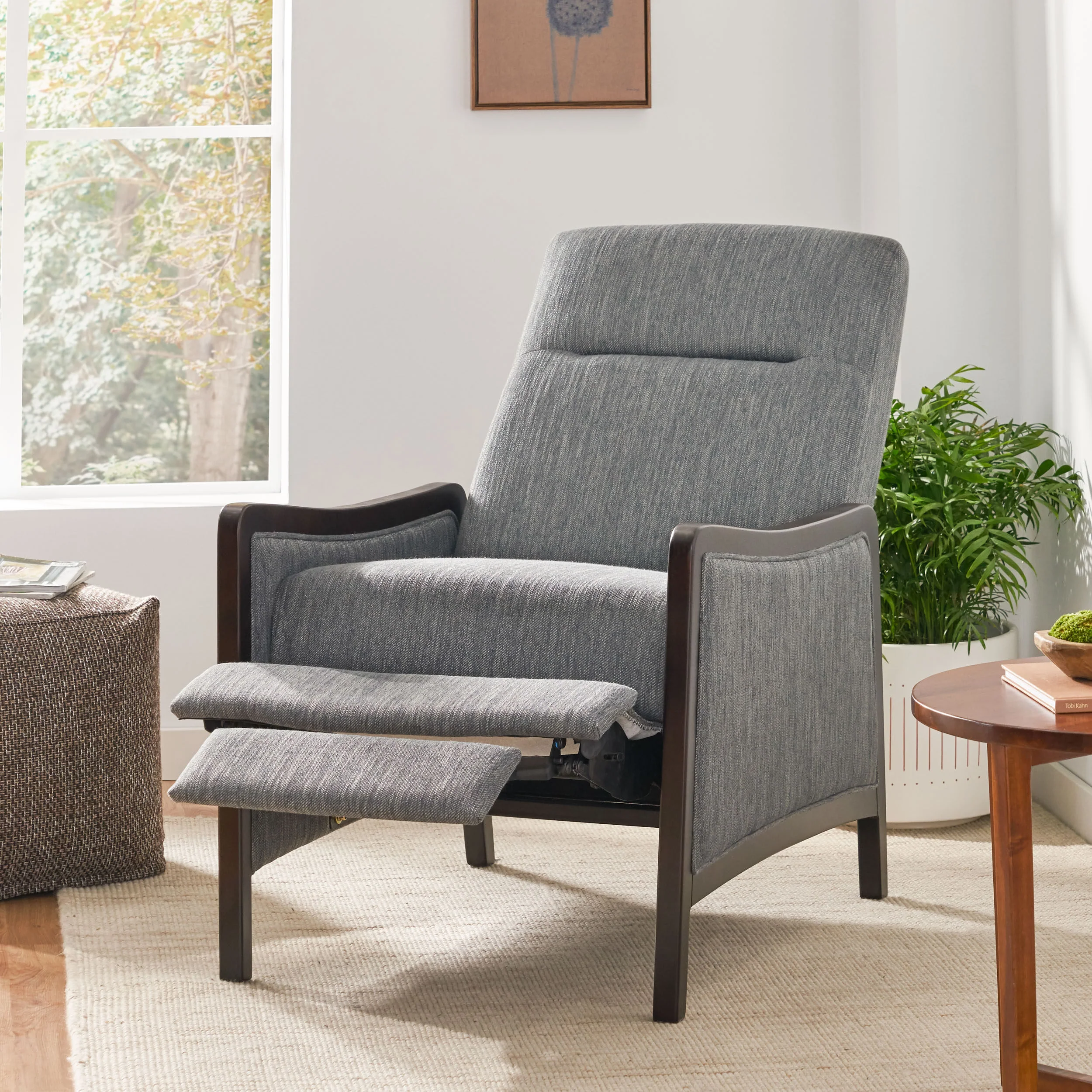 Drury Contemporary Upholstered Pushback Recliner - furnishings