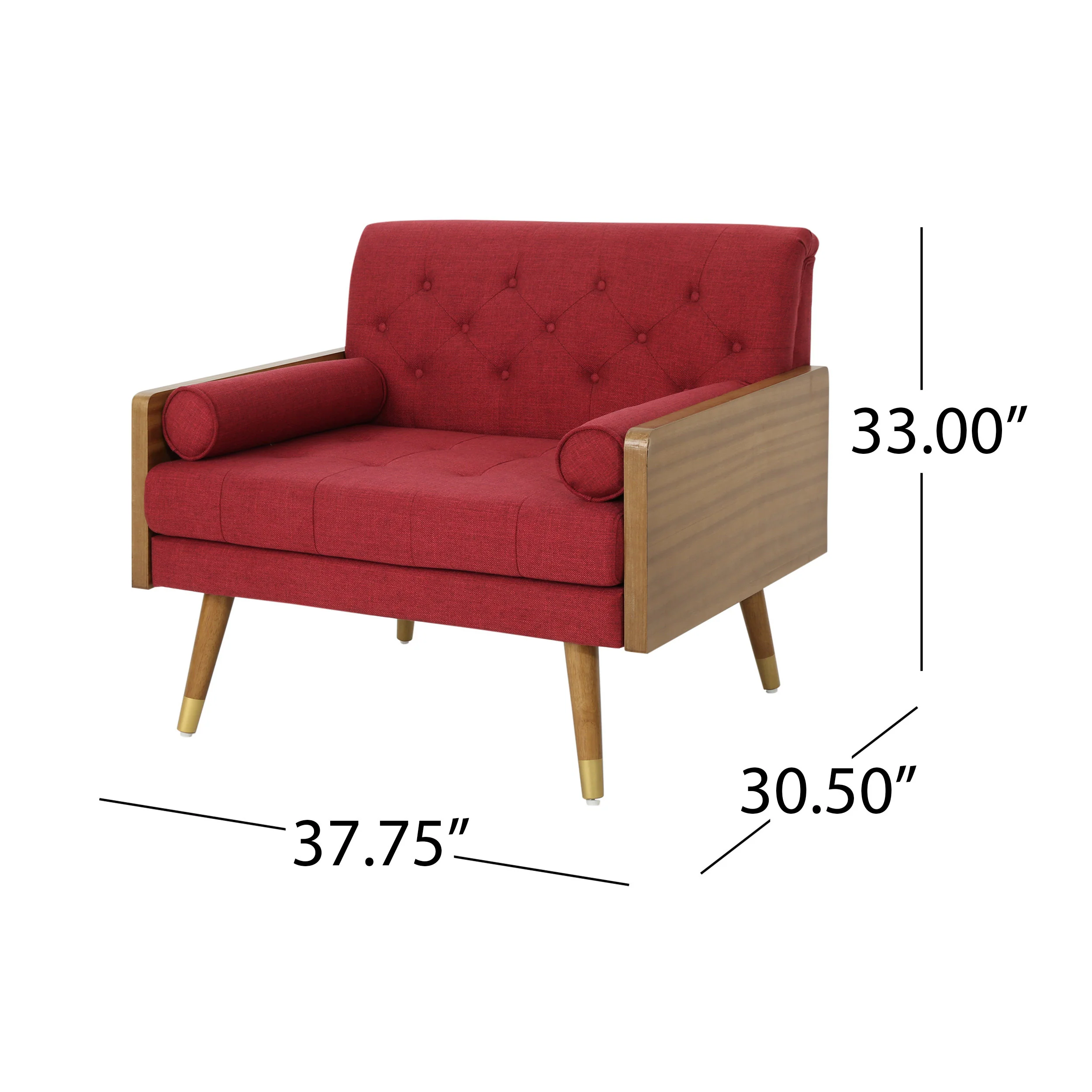 Greta Mid Century Modern Fabric Club Chair - furnishings