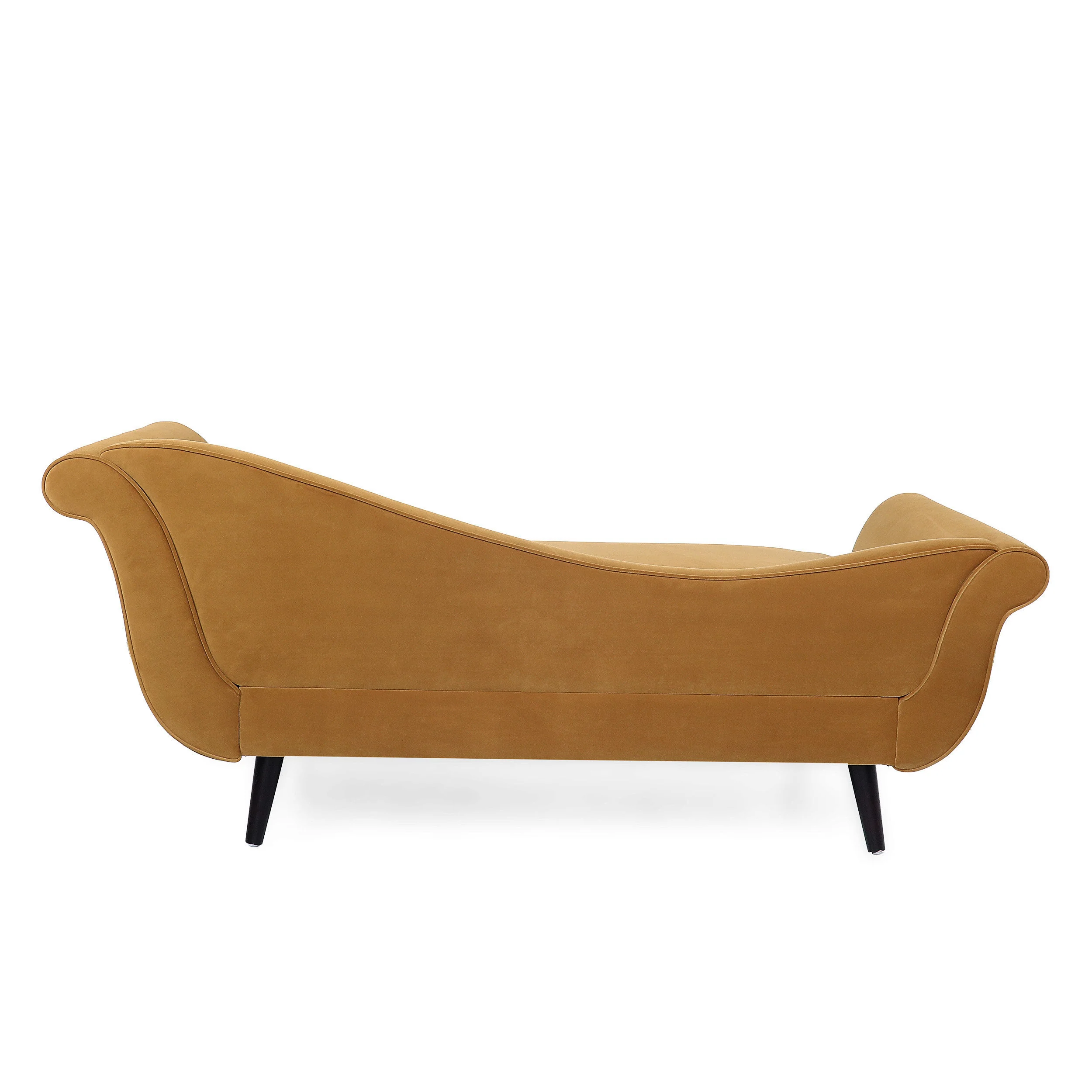 Jakyrah Contemporary Velvet Chaise Lounge with Scroll Arms - furnishings