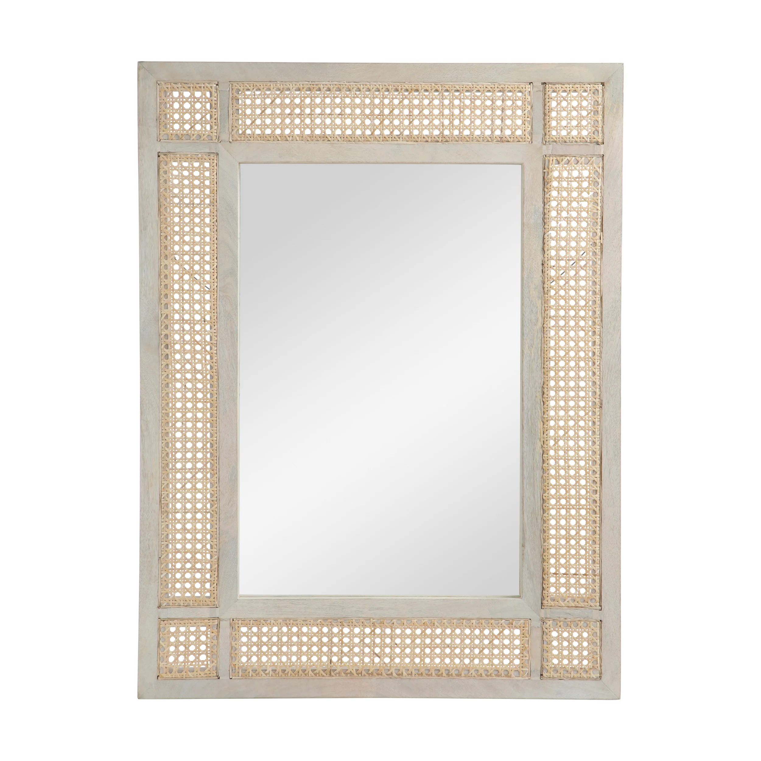 Hazel Boho Mirror with Wicker Caning - furnishings