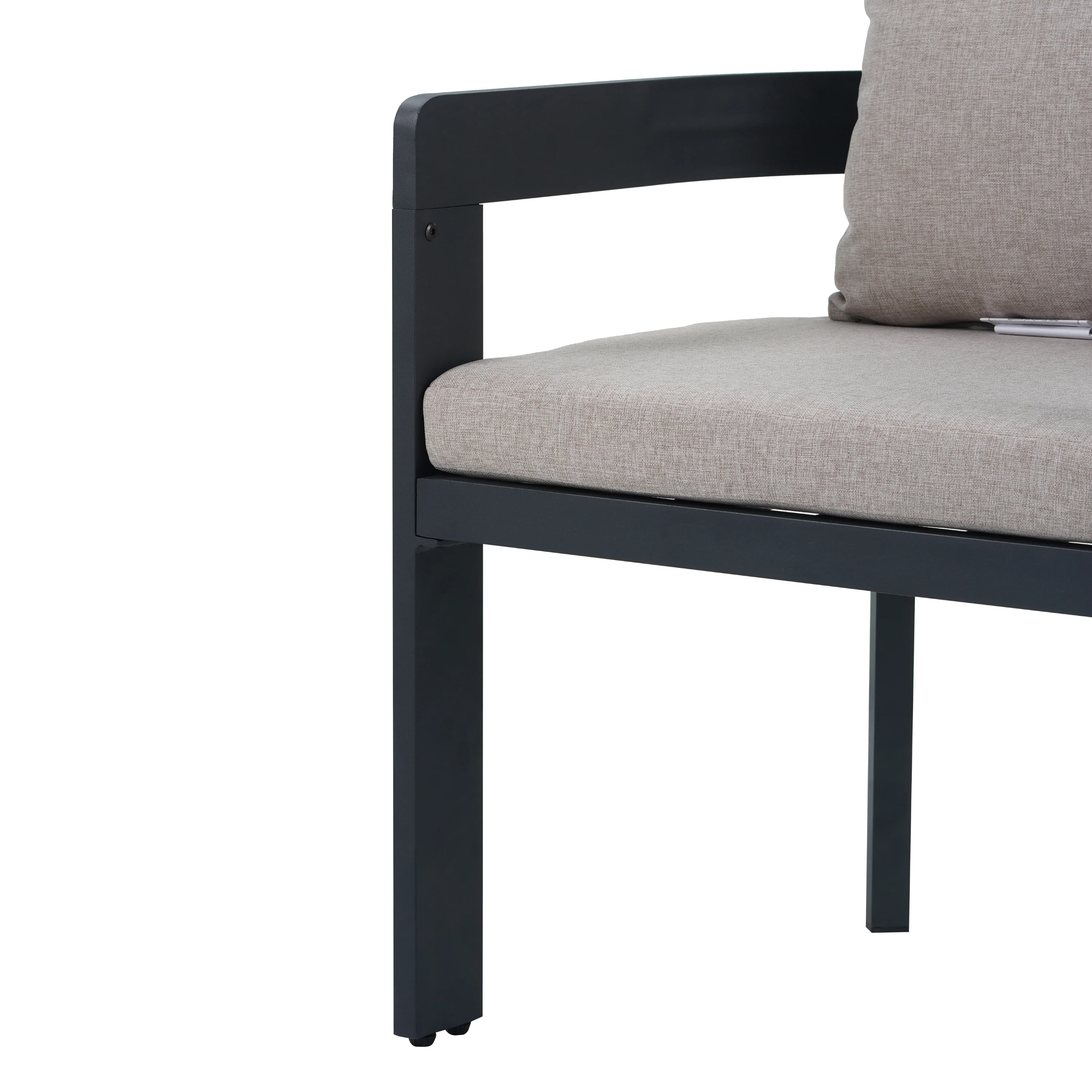 Olaly Modern Boucle Dining Chairs with Arms & Aluminum Frame - furnishings