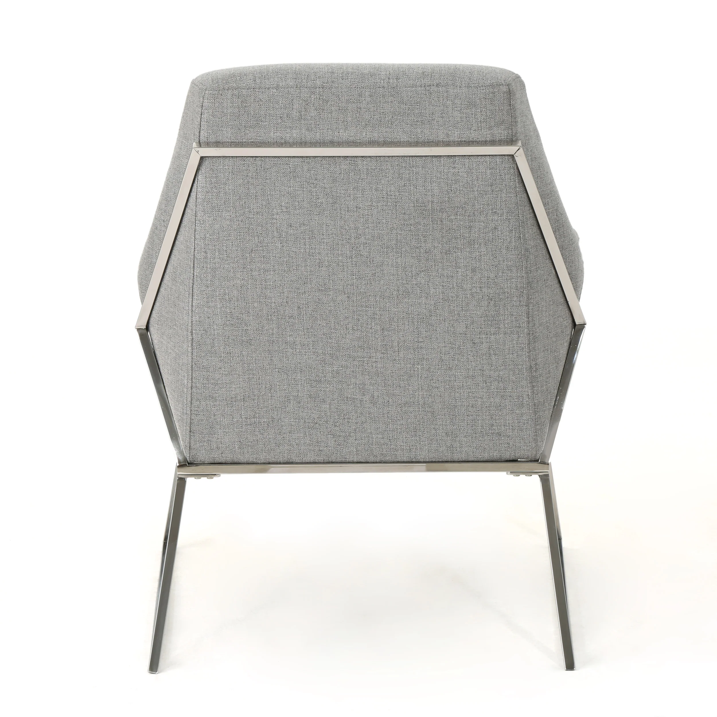 Zach Modern Stainless Steel Frame Fabric Accent Chair - furnishings
