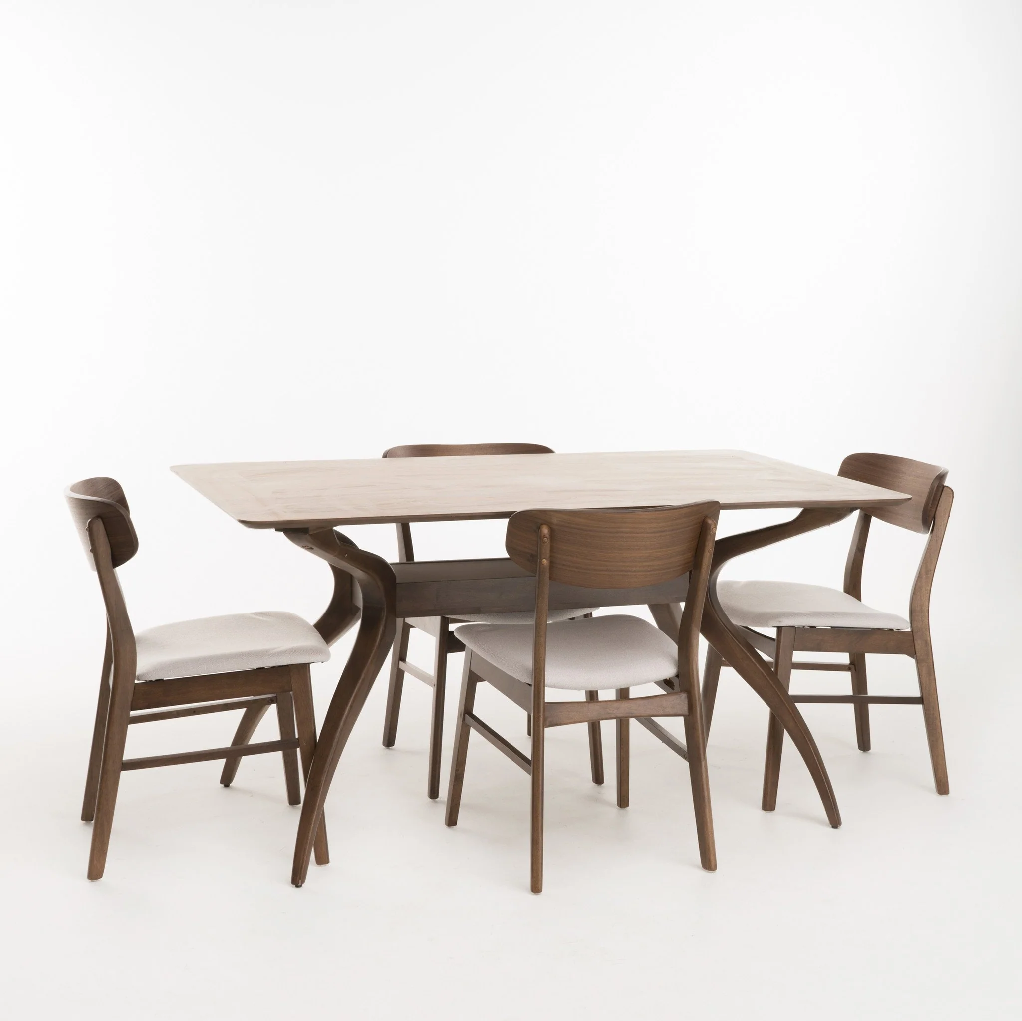 Leona Mid-Century Modern 5 Piece Dining Set - furnishings