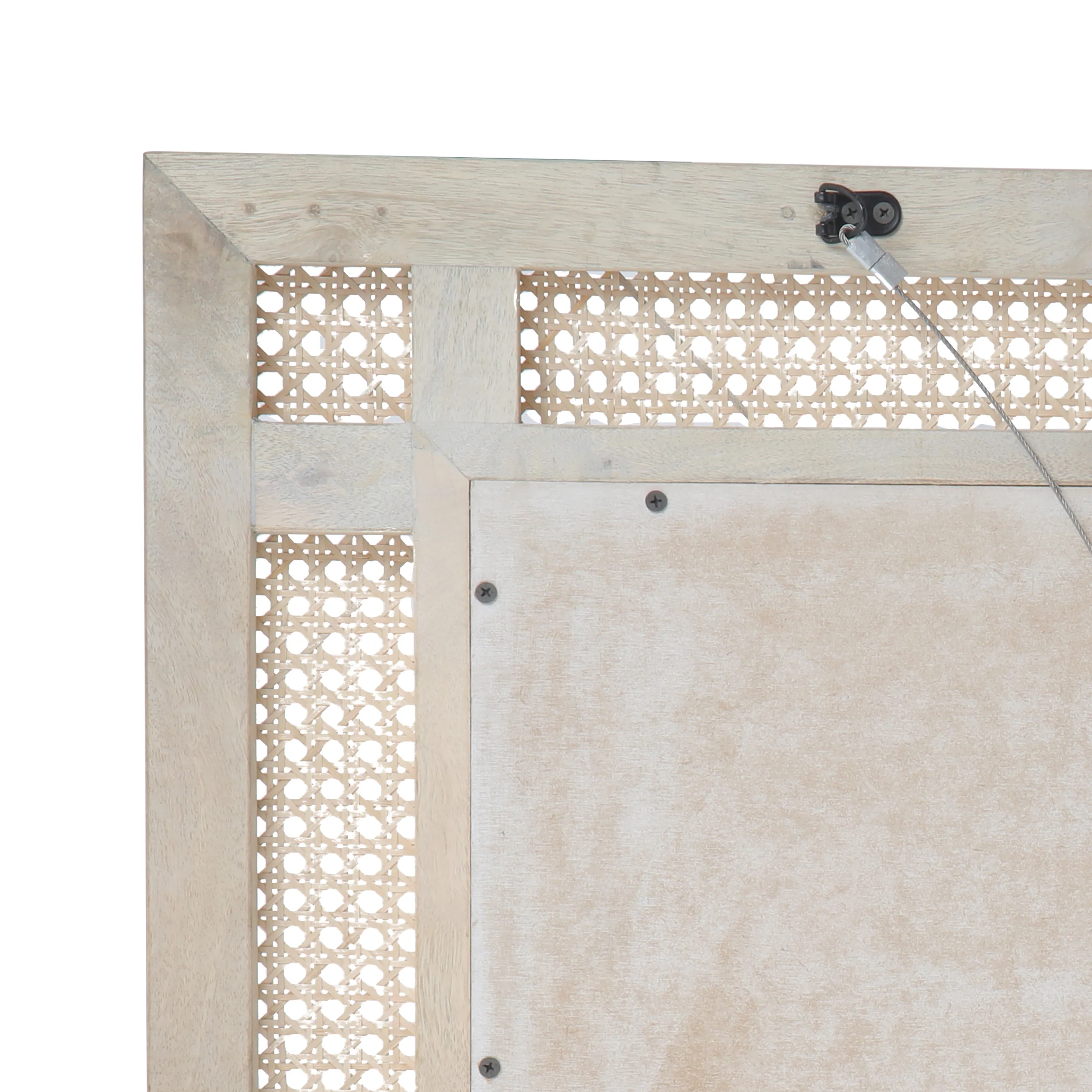 Hazel Boho Mirror with Wicker Caning - furnishings