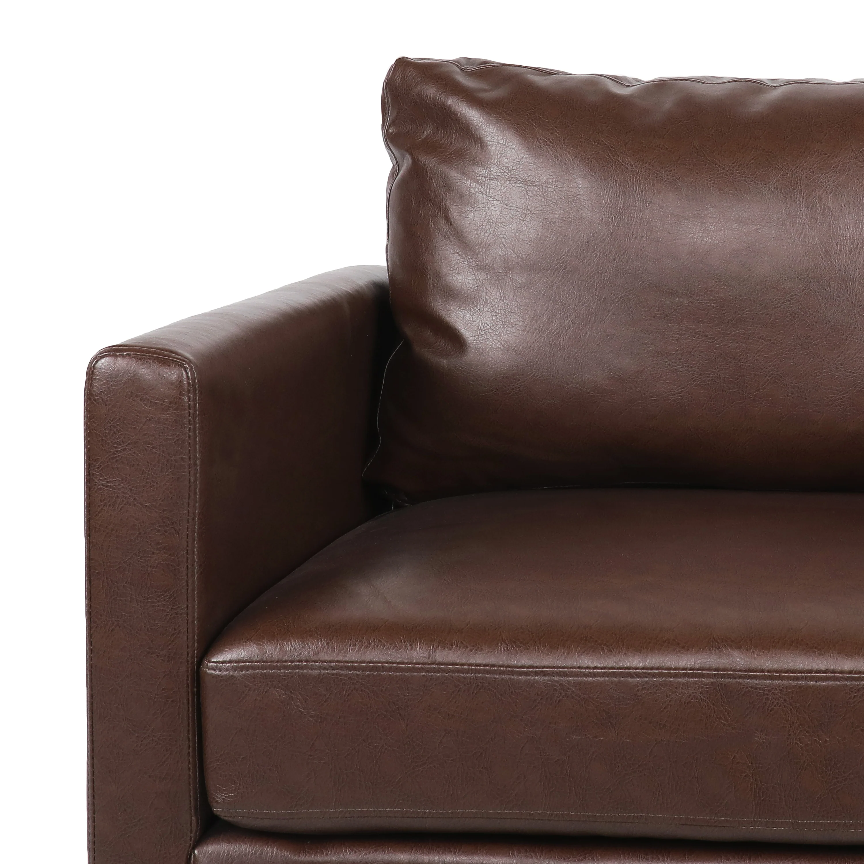 Dowd Mid Century Modern Faux Leather Club Chair - furnishings