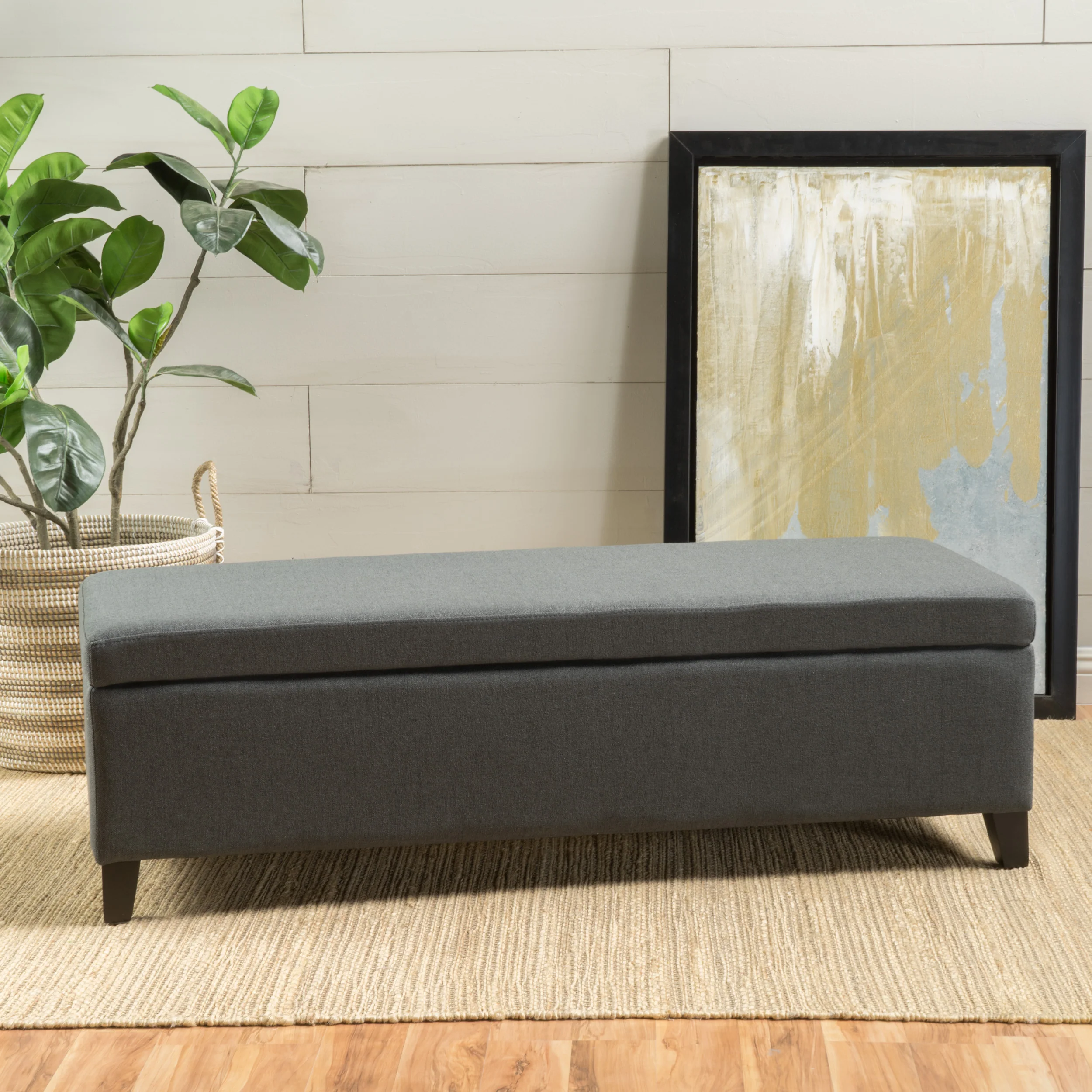 Annis Rectangle Fabric Storage Ottoman Bench - furnishings