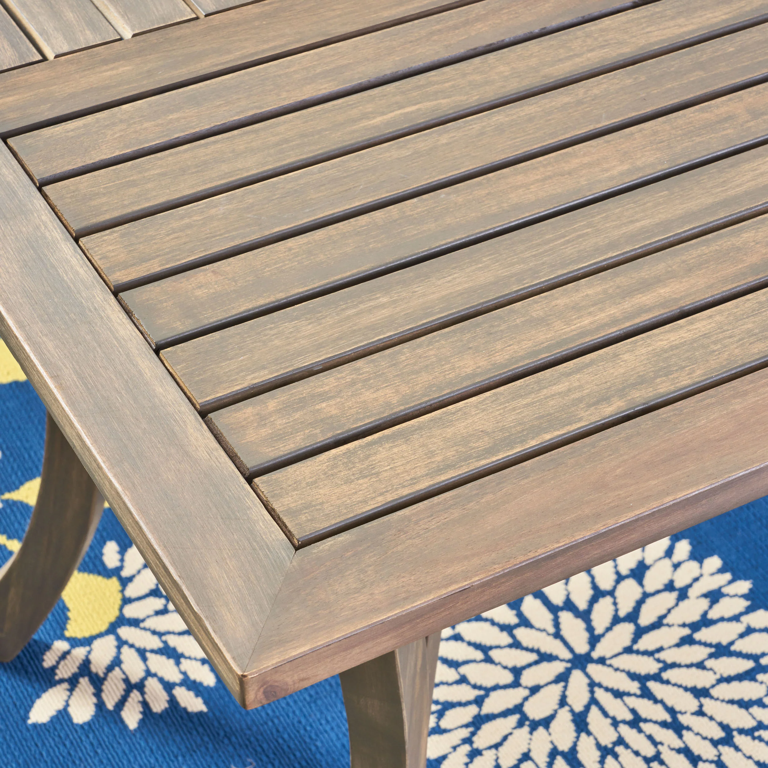 Baia Outdoor 7 Piece Weathered Gray Wood Dining Set - furnishings
