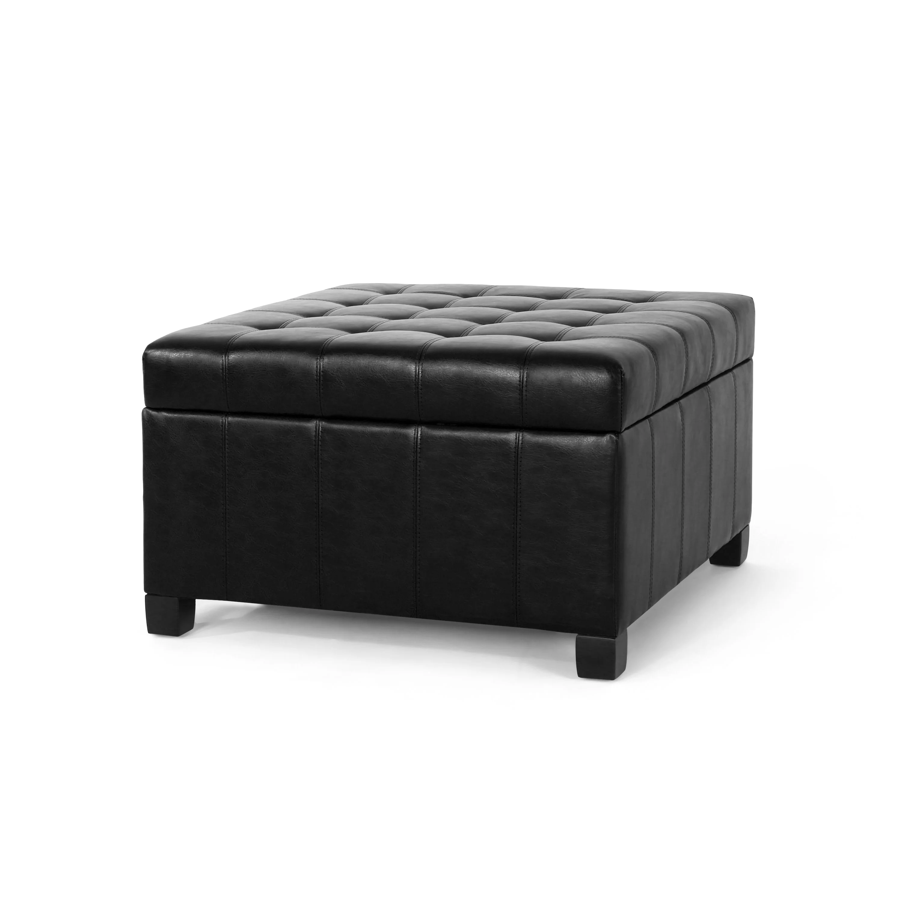 Rigby Faux Leather Storage Ottoman - furnishings