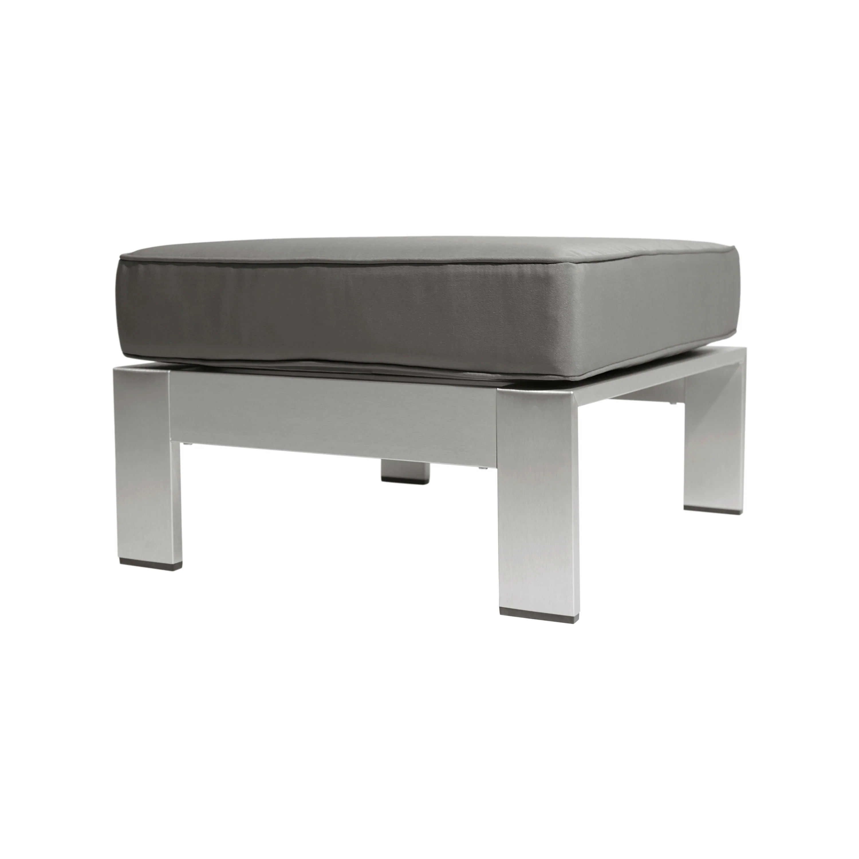 Stacy Outdoor 3 Seater Aluminum Sofa and Ottoman Set with Side Tables - furnishings