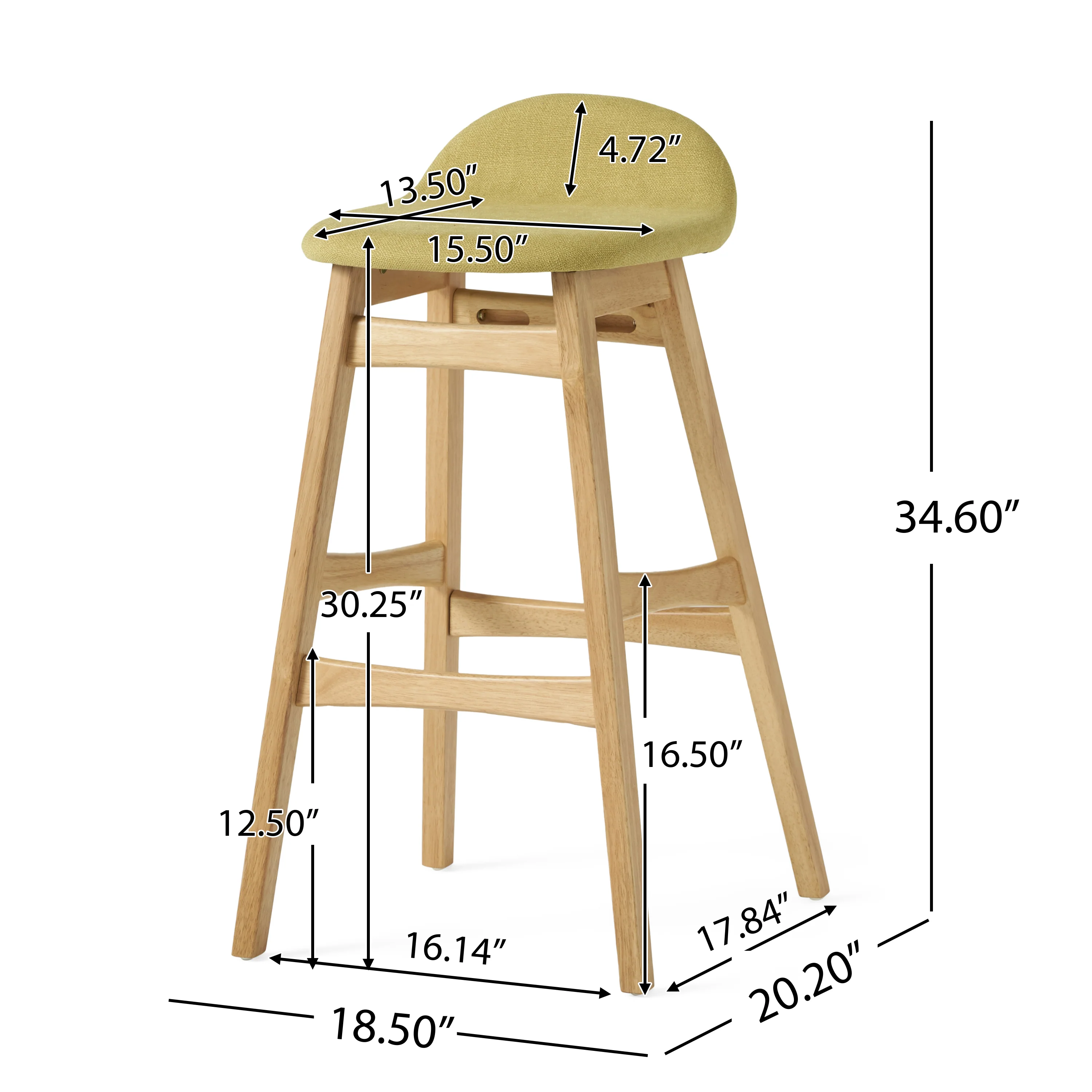 Margaret Green Tea Fabric/ Oak Finish 30-Inch Bar Stool (Set of 2) - furnishings