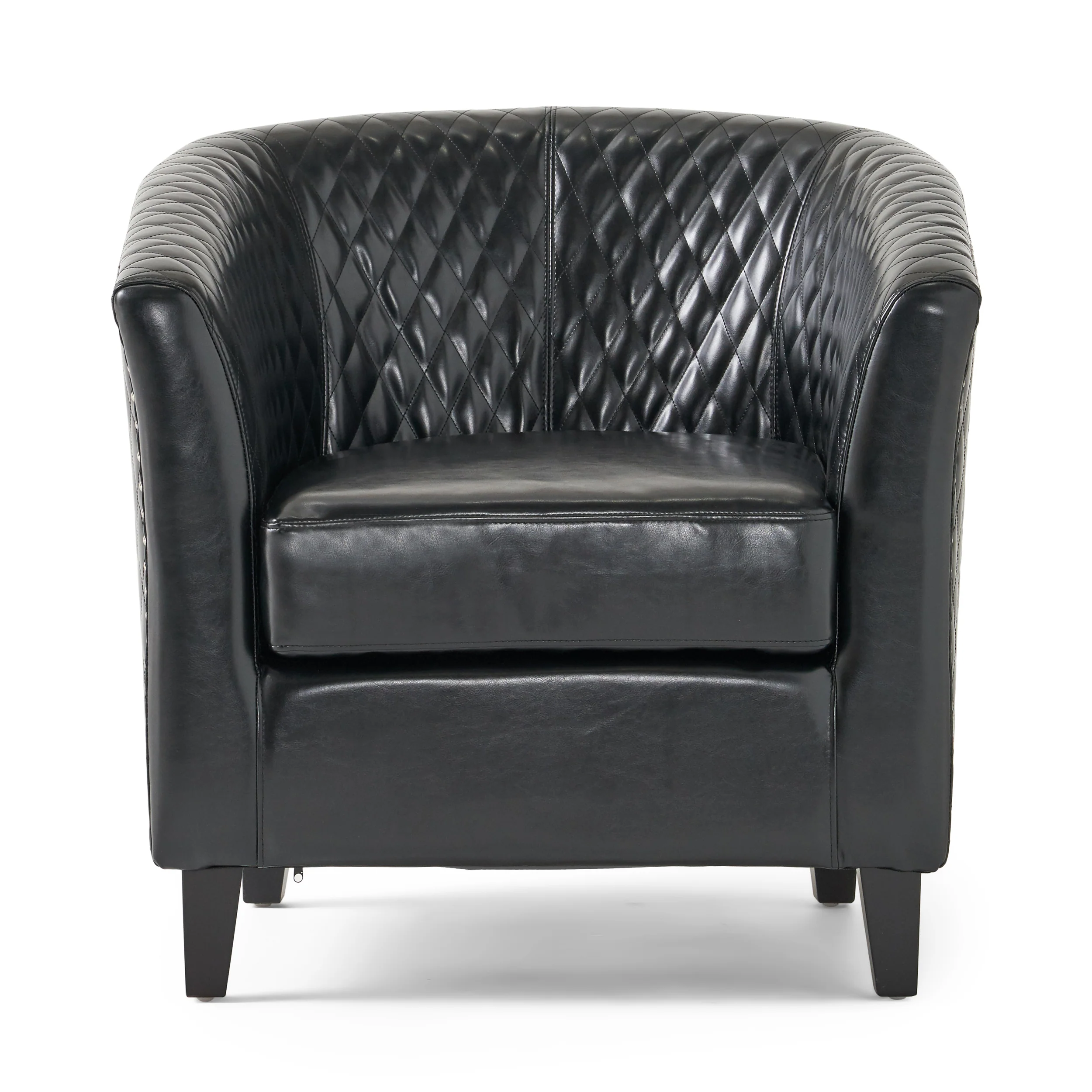 Kasey Harlequin Pattern Leather Club Chair - furnishings