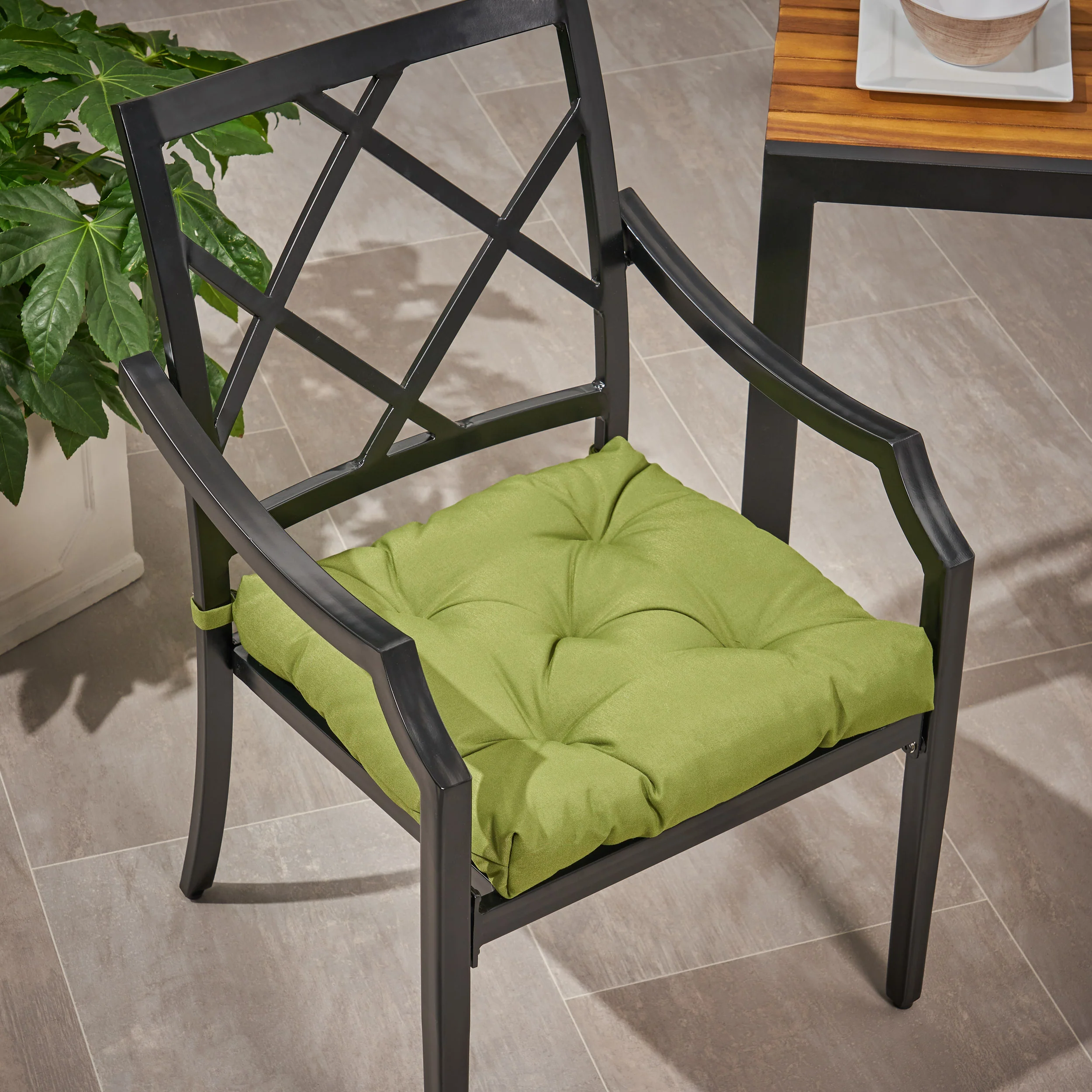 Selina Outdoor Fabric Classic Tufted Chair Cushion - furnishings