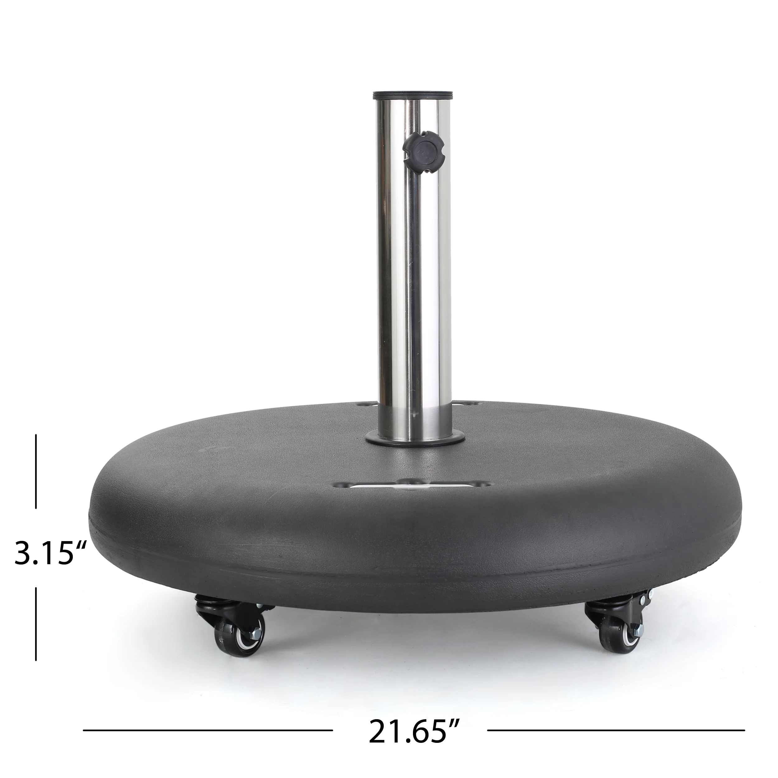 Hercules 88lbs Umbrella Base w/ Wheels & Stainless Steel Pole Handle - furnishings