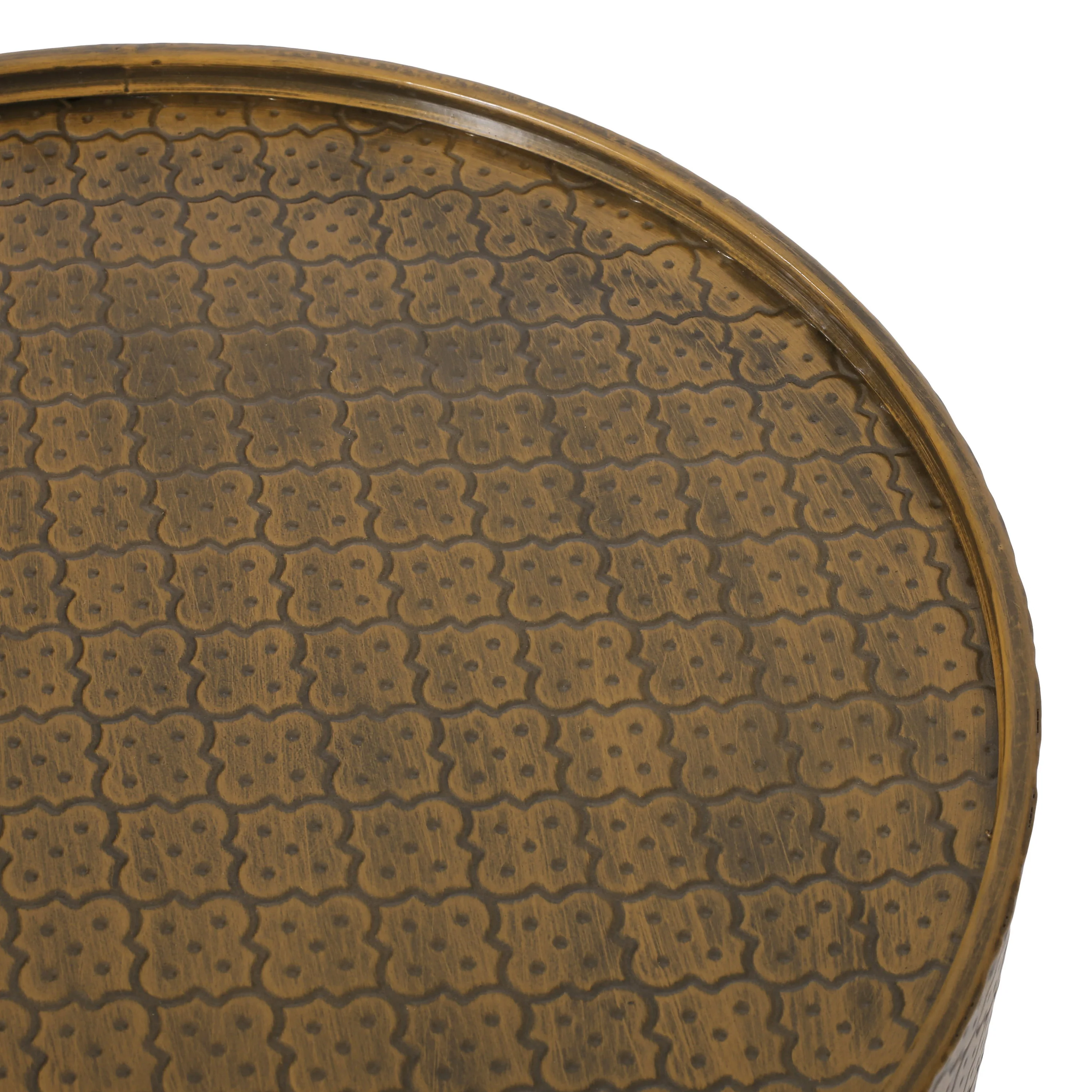 Cossitt Modern Iron Quatrefoil Side Tables, Set of 2 - furnishings