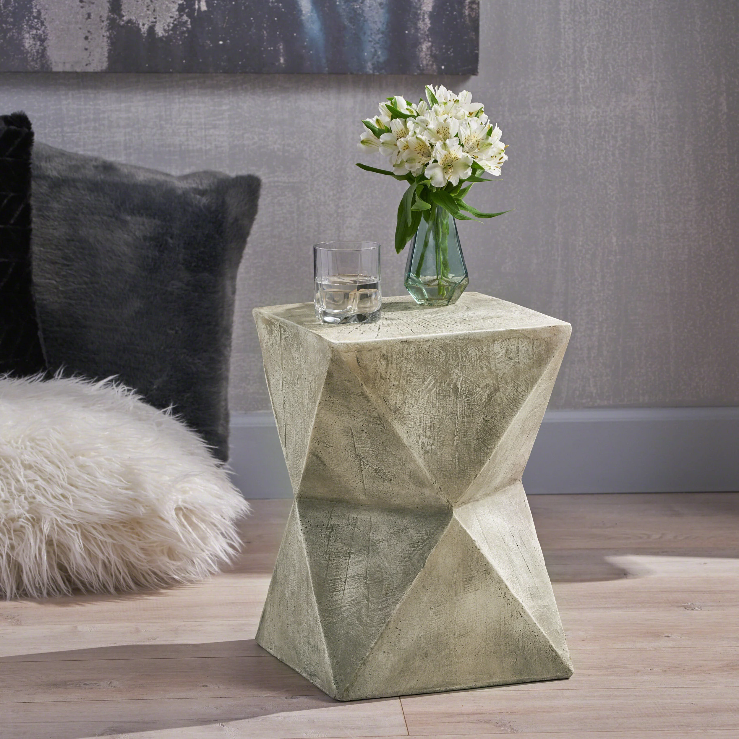 Manuel Indoor Lightweight Concrete Accent Table - furnishings